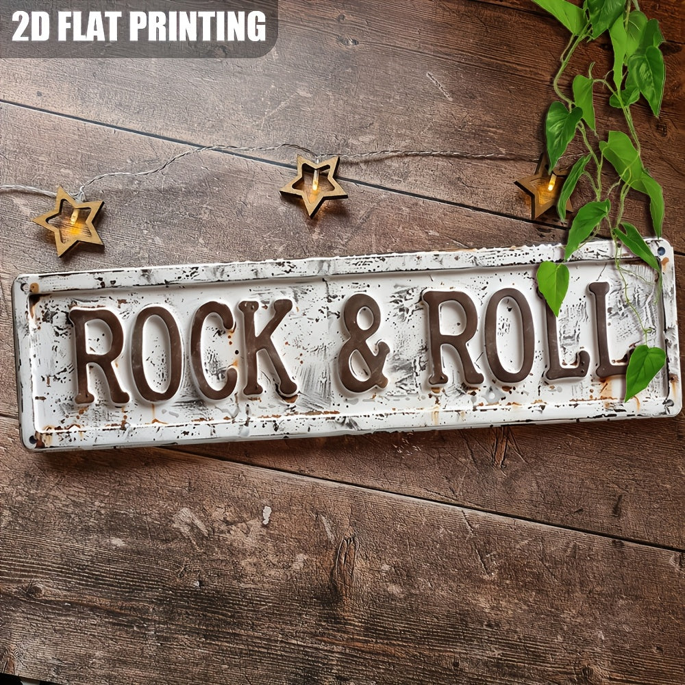 Vintage Rock & Roll Metal Sign