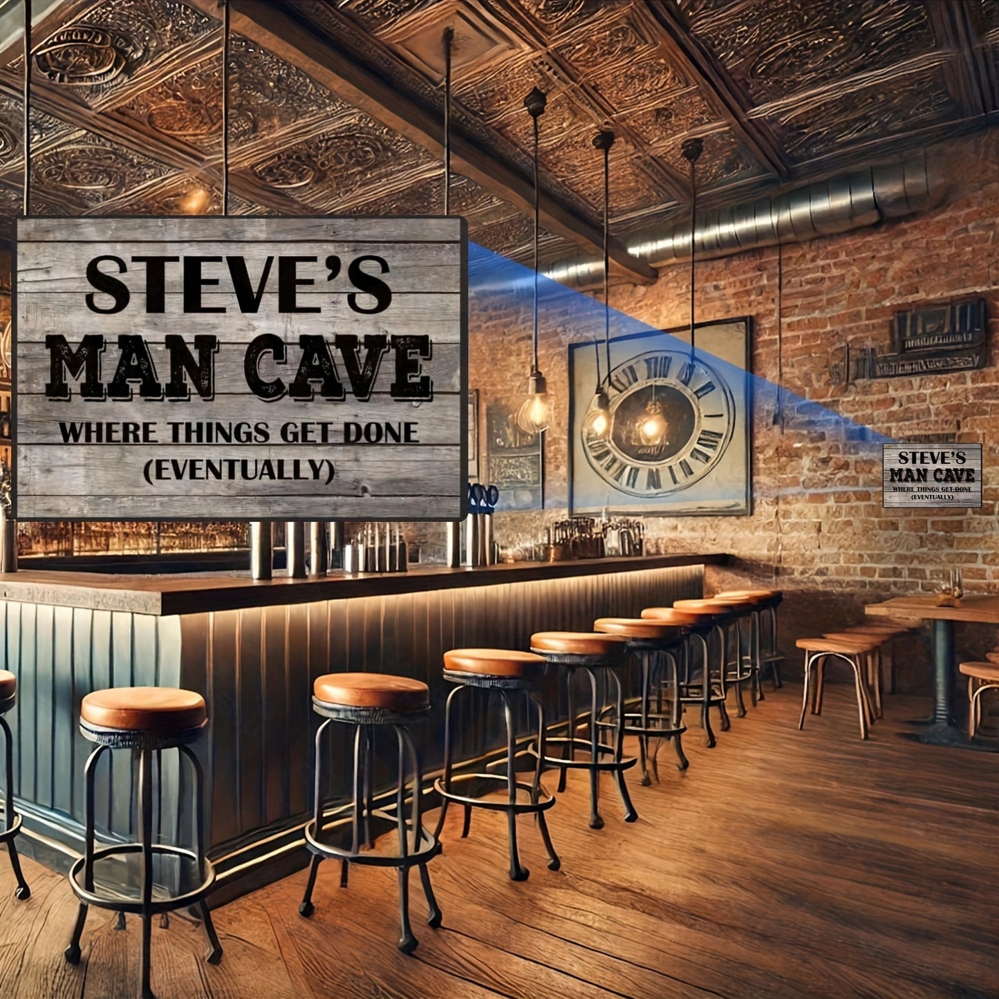 A Decorative Metal Sign for Personalizing Your Man Cave, Garden Bar, Garage, Shed, Or Pub Door.