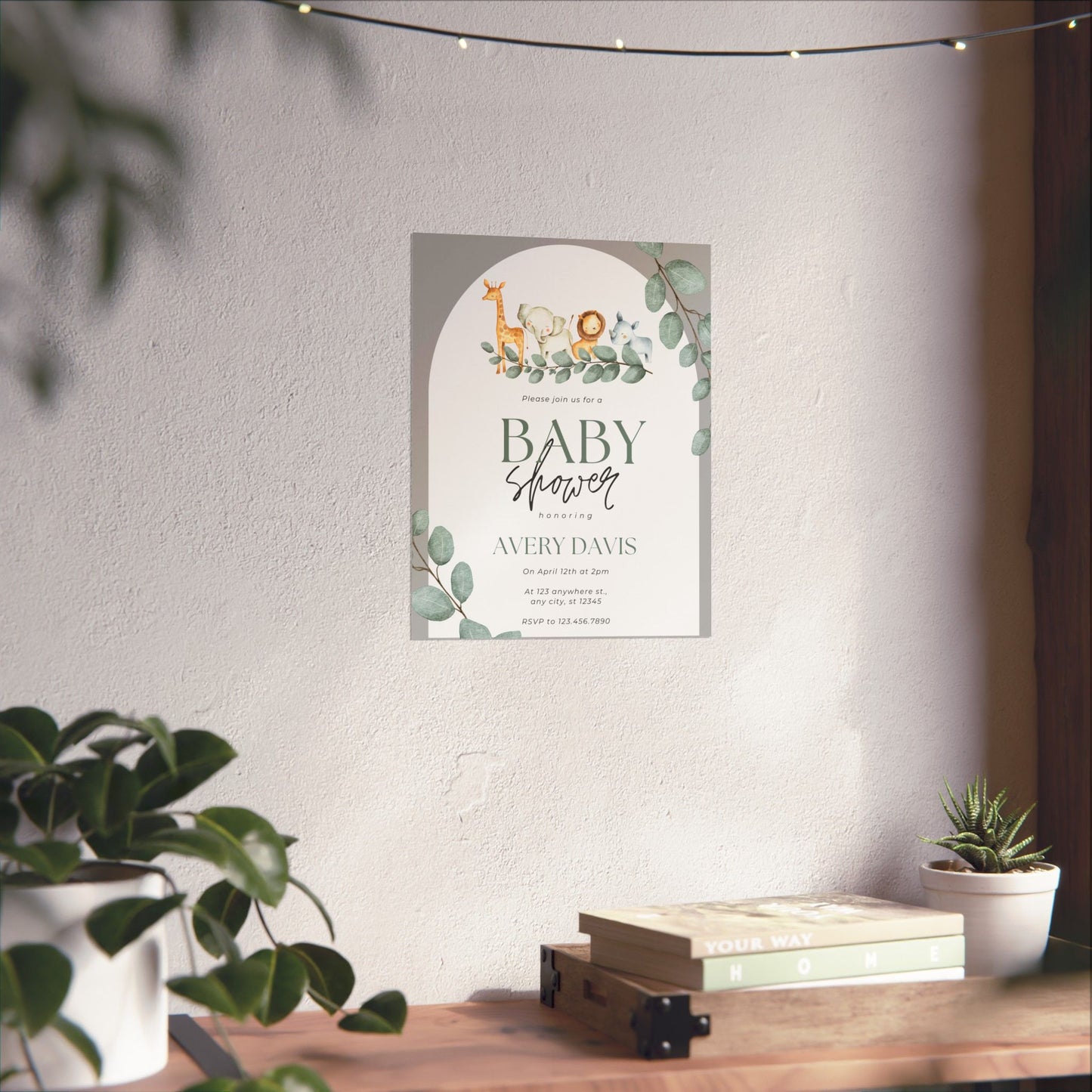 Whimsical Baby Shower Matte Vertical Poster - Personalized Decor