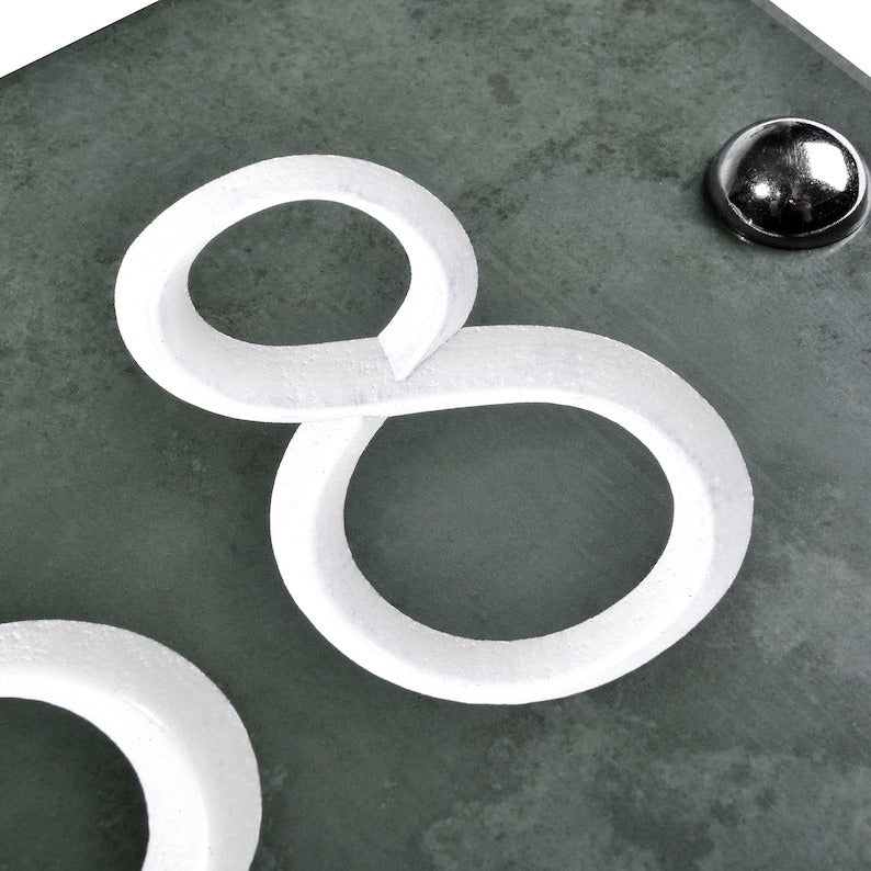 Handcrafted Personalised Green Slate House Number Plaque