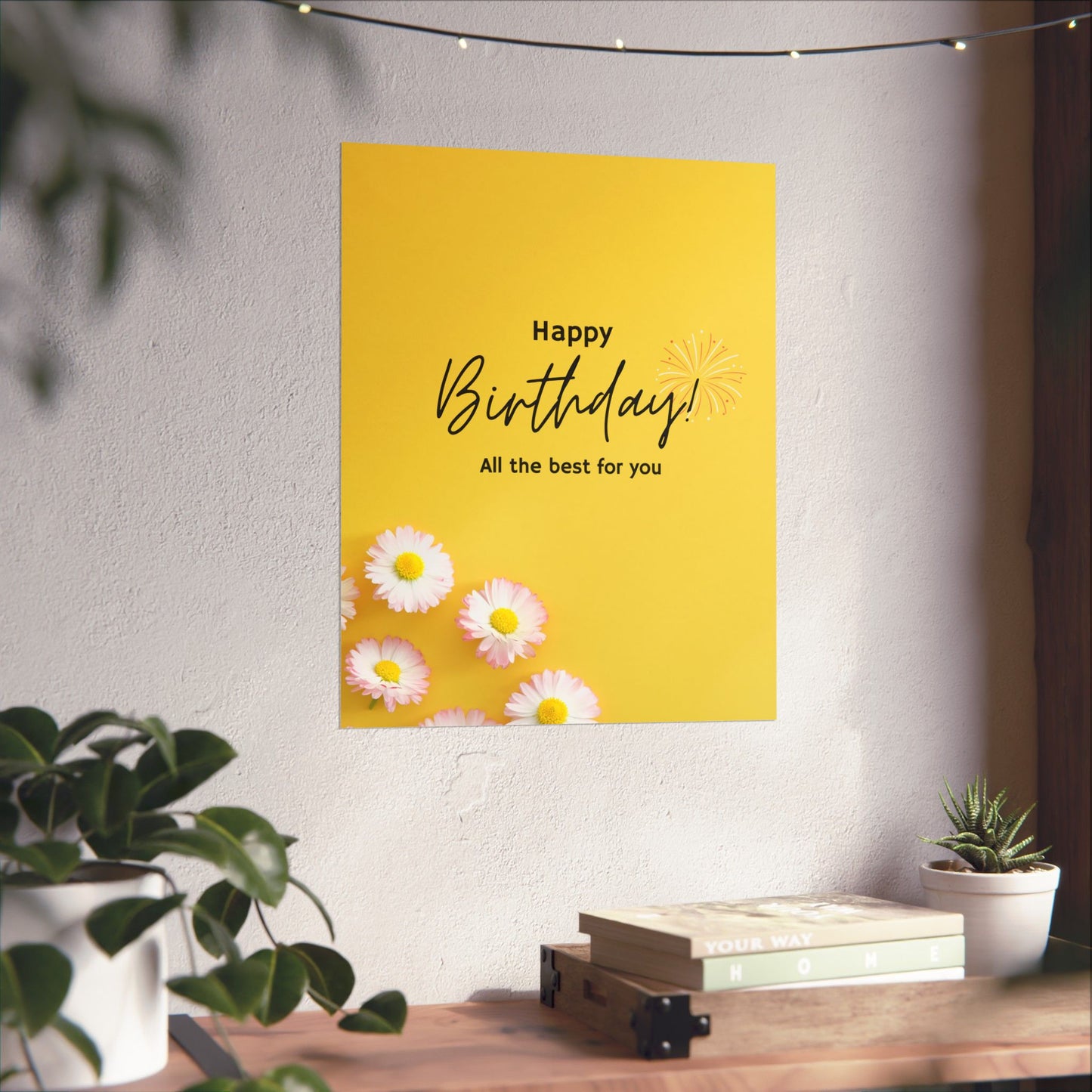 Happy Birthday Matte Poster - Bright Floral Design