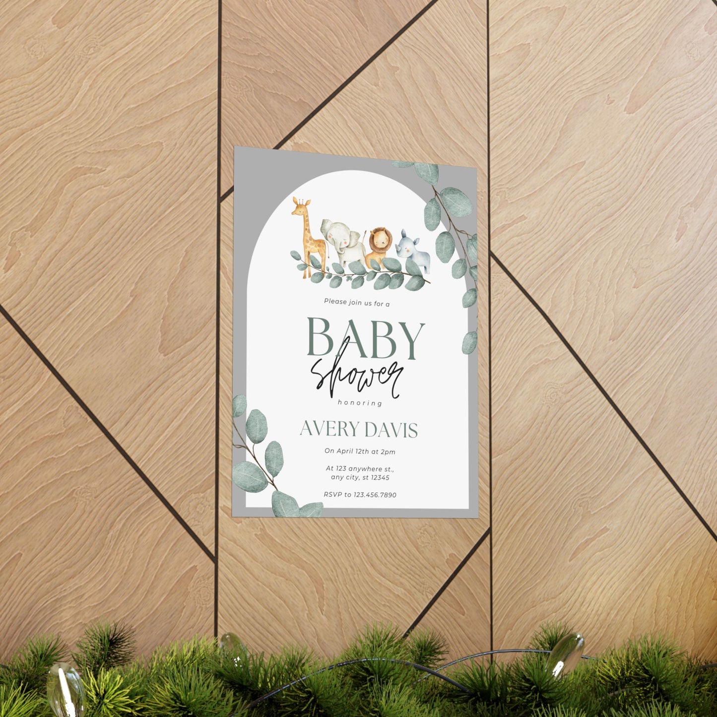 Whimsical Baby Shower Matte Vertical Poster - Personalized Decor