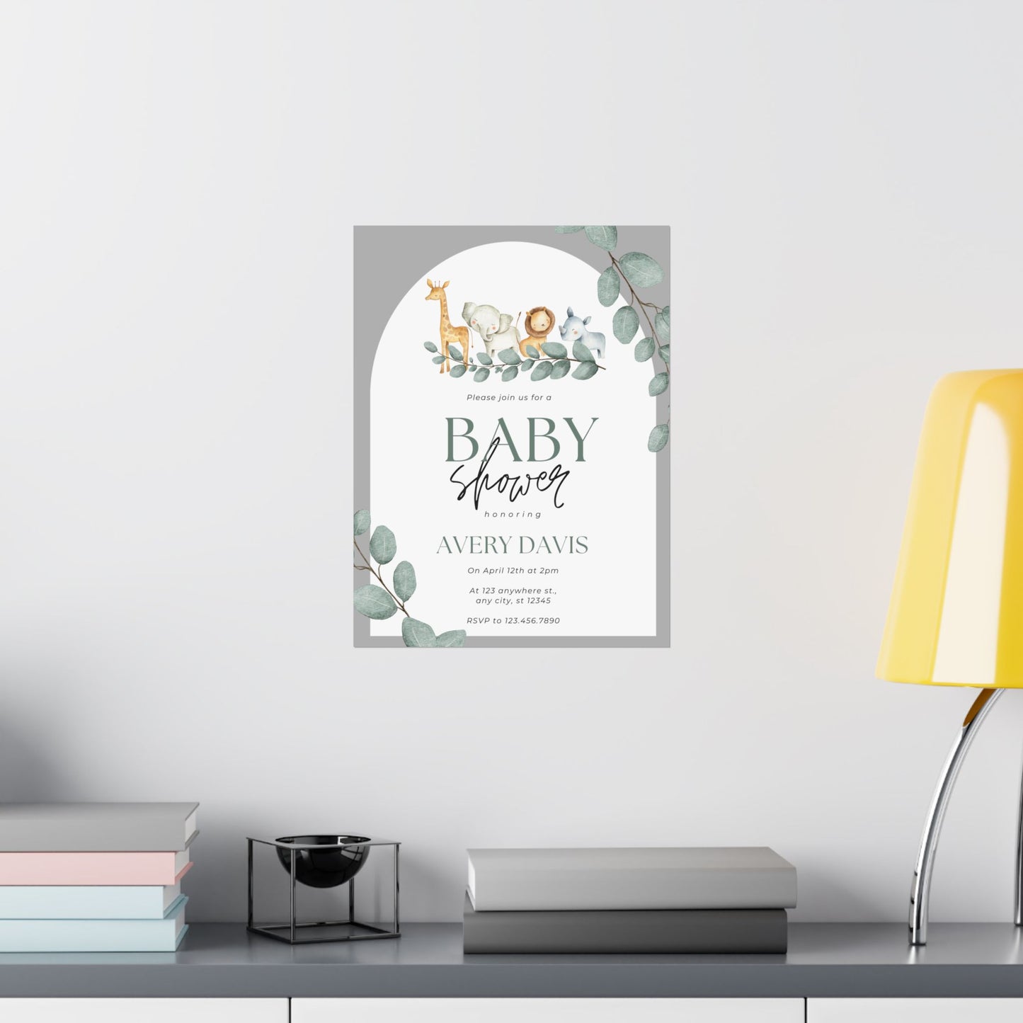 Whimsical Baby Shower Matte Vertical Poster - Personalized Decor