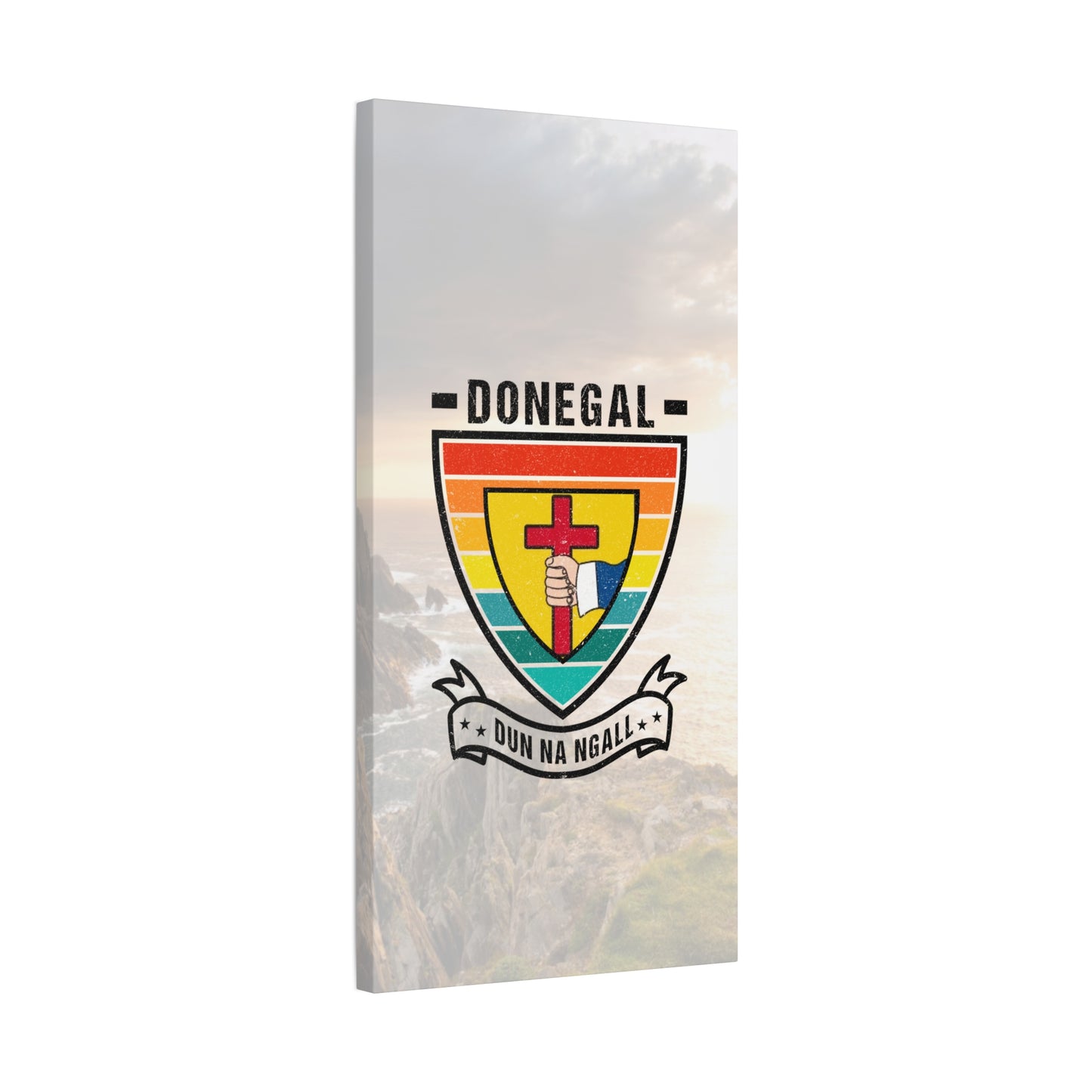 Donegal County Crest Canvas Wall Art – Stretched Matte Print with Vibrant Design.