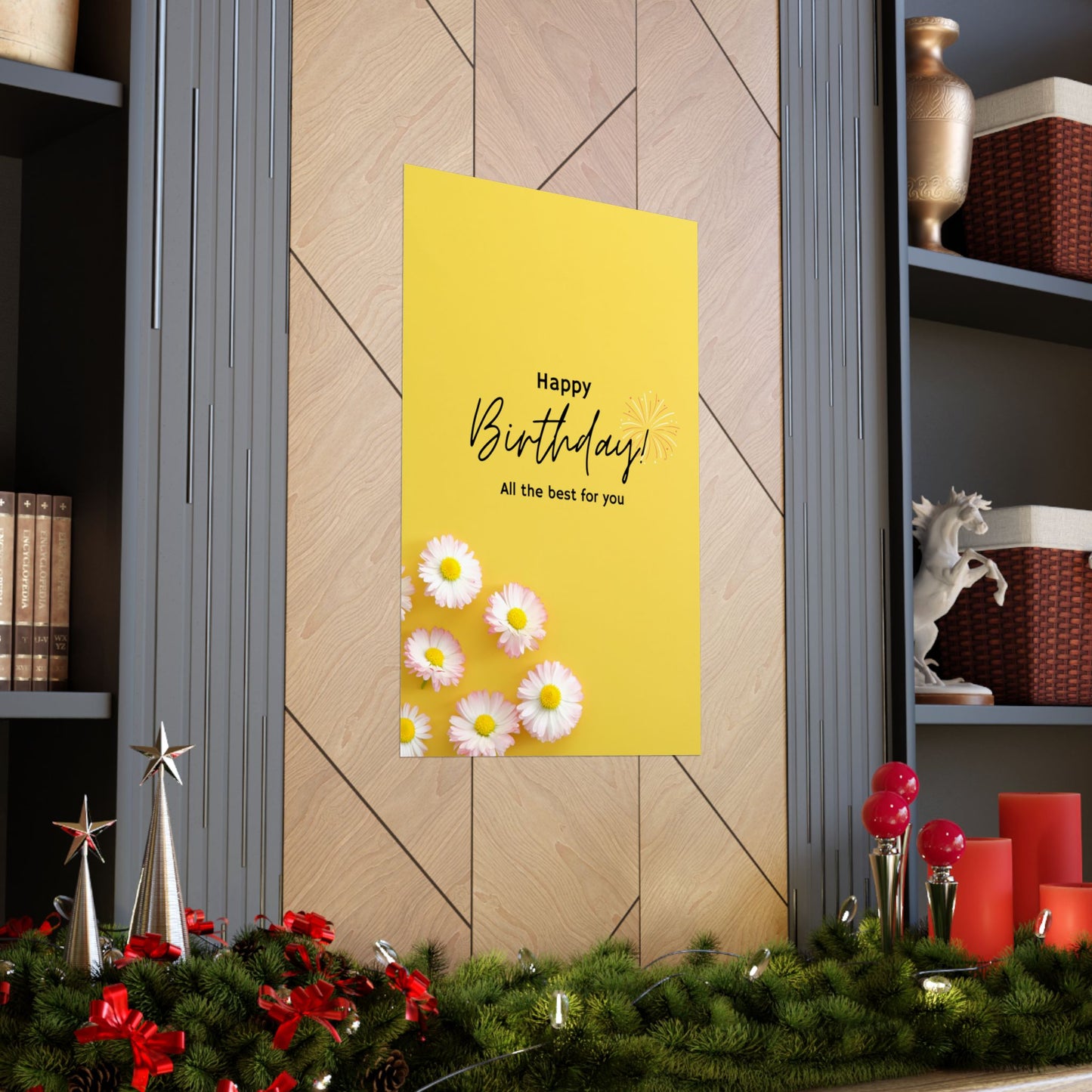 Happy Birthday Matte Poster - Bright Floral Design