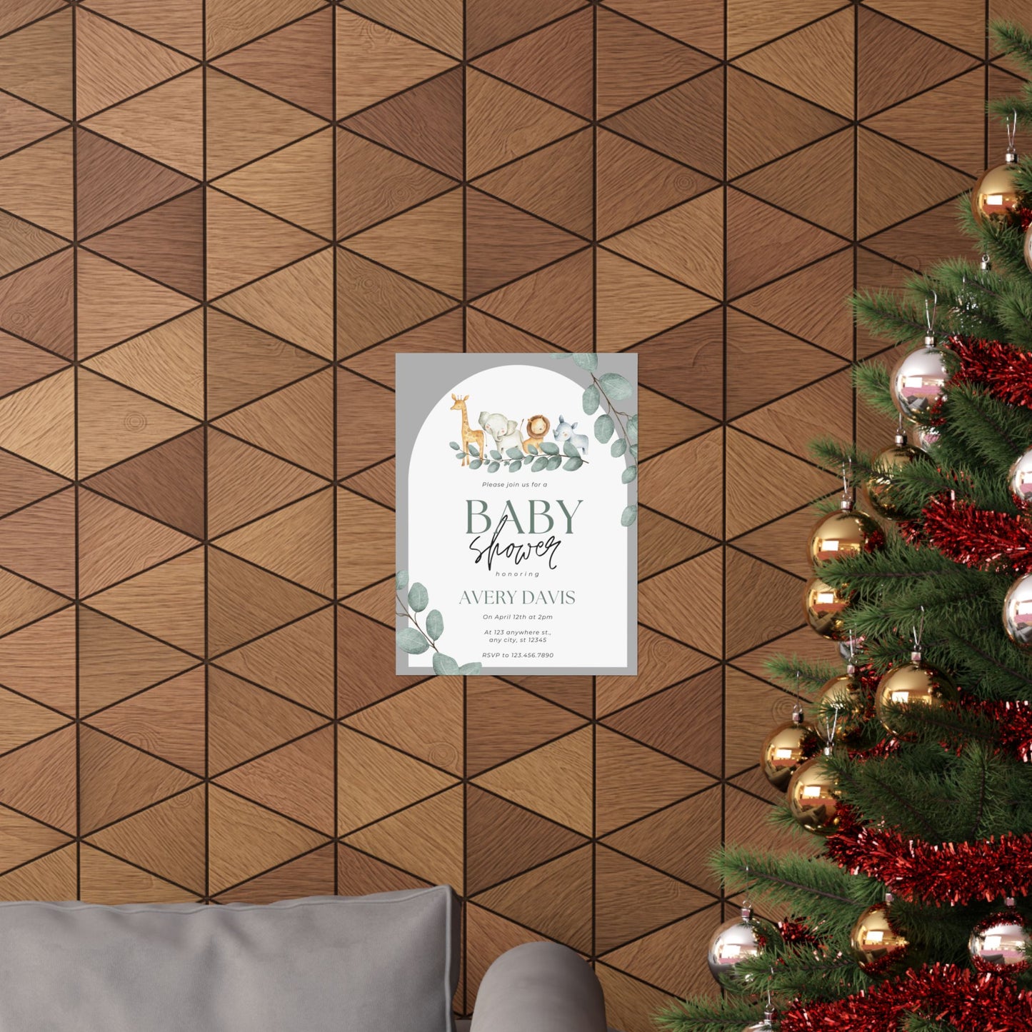 Whimsical Baby Shower Matte Vertical Poster - Personalized Decor
