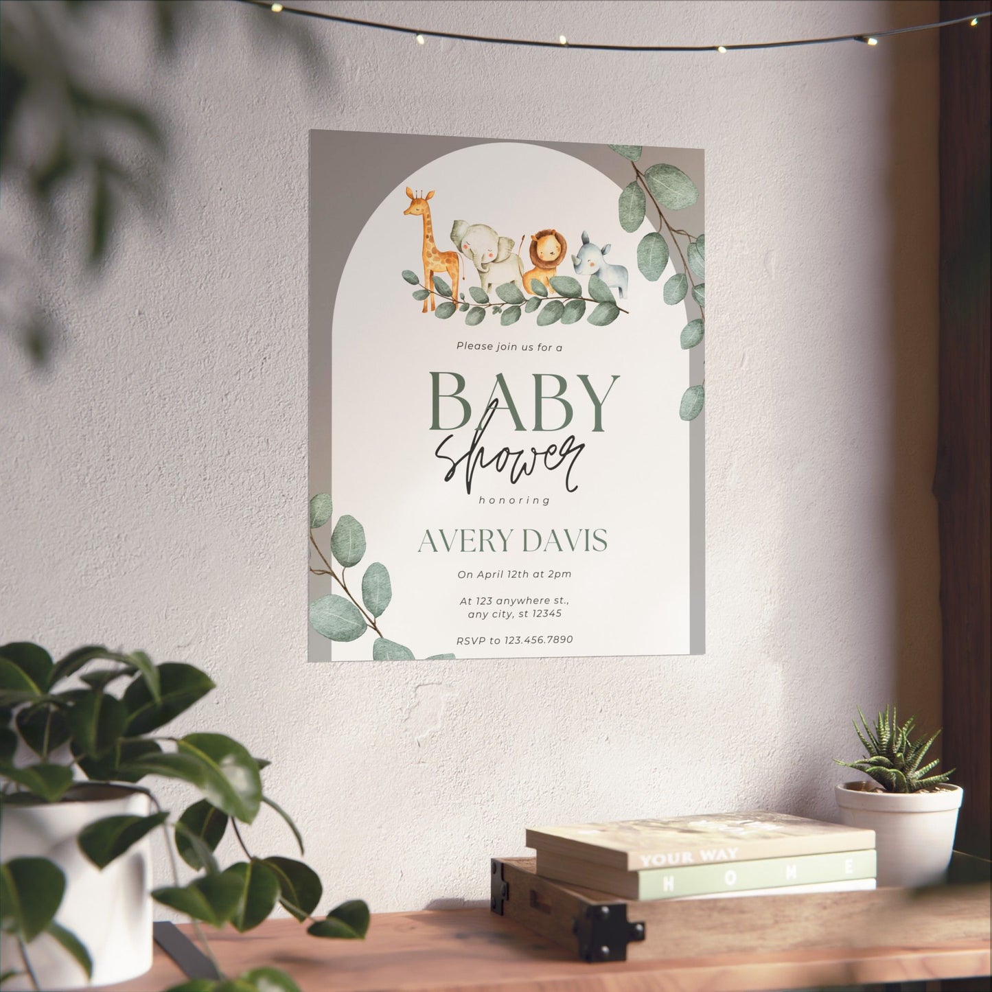 Whimsical Baby Shower Matte Vertical Poster - Personalized Decor