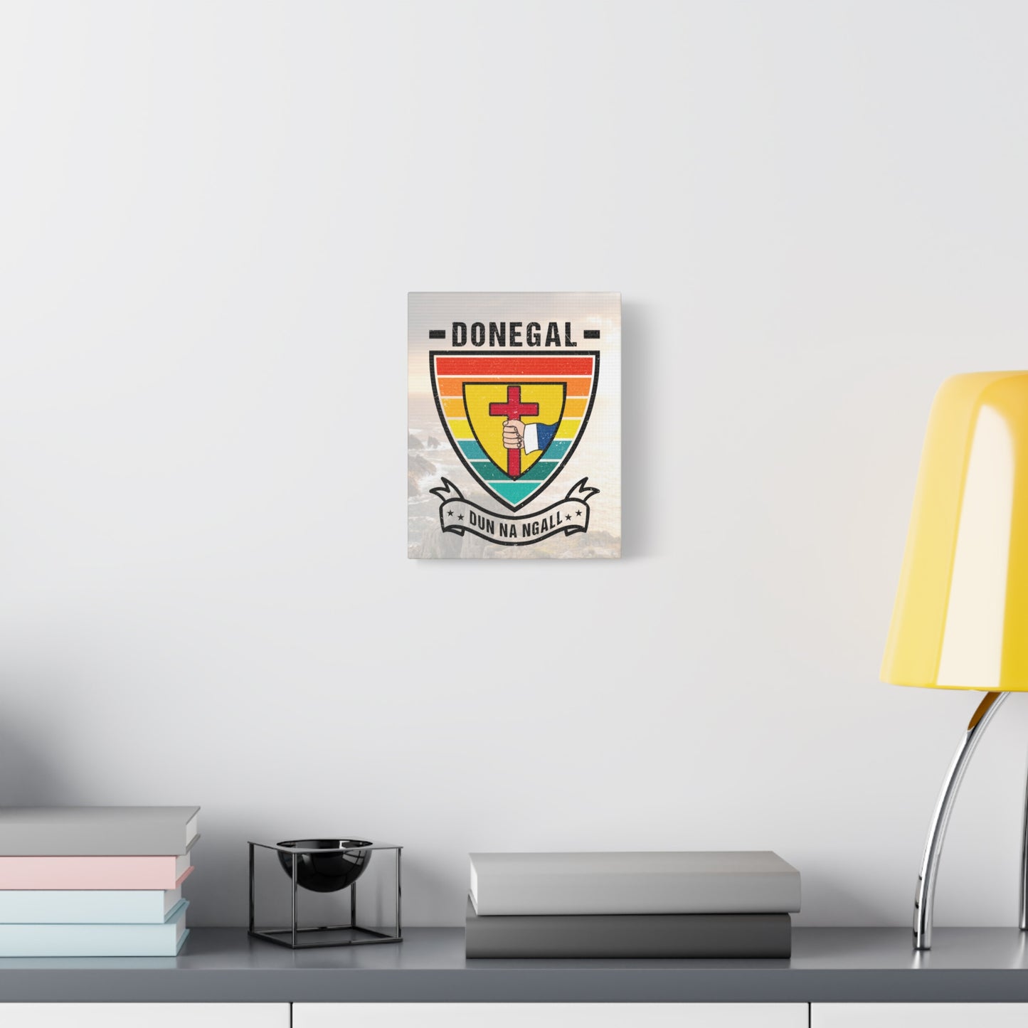 Donegal County Crest Canvas Wall Art – Stretched Matte Print with Vibrant Design.