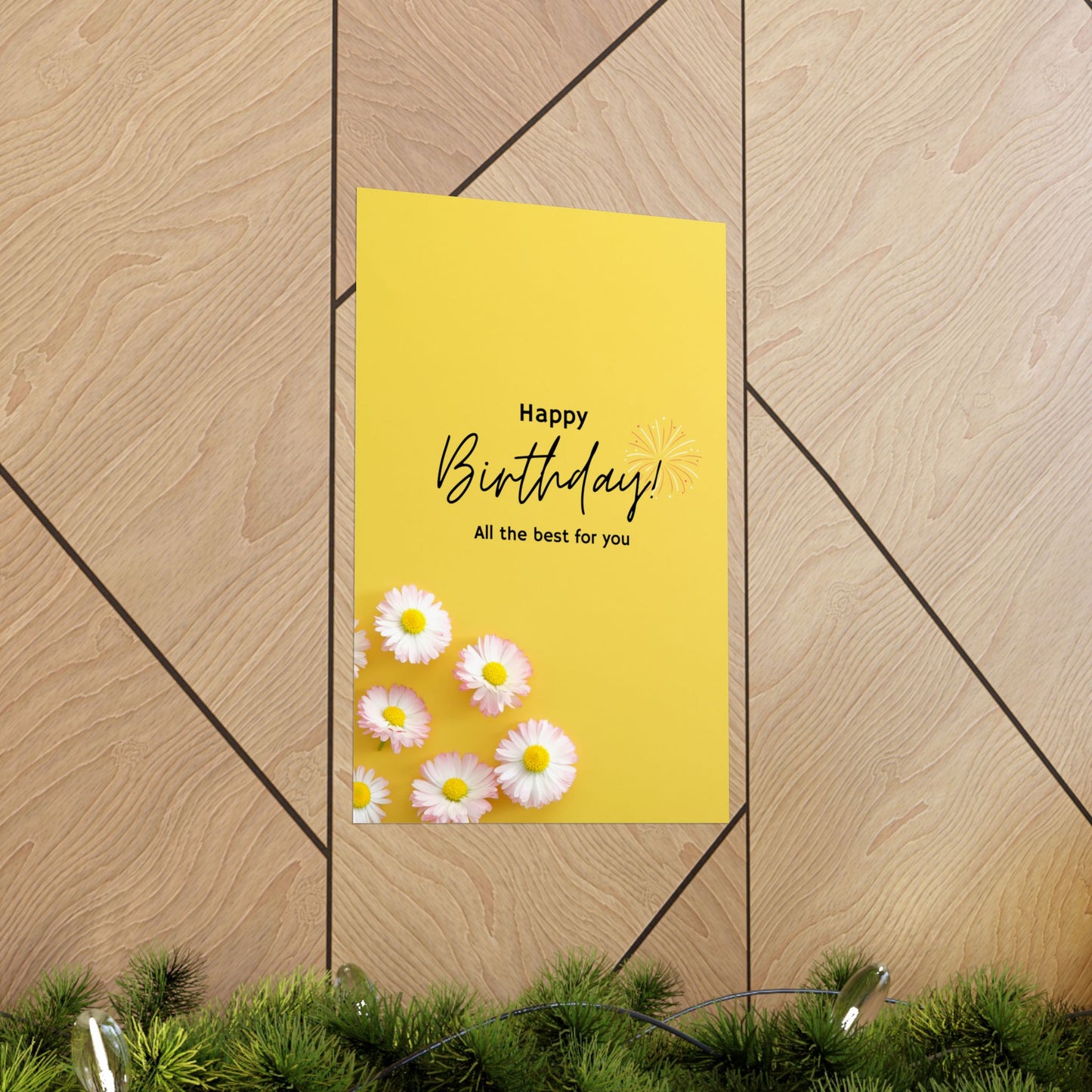 Happy Birthday Matte Poster - Bright Floral Design