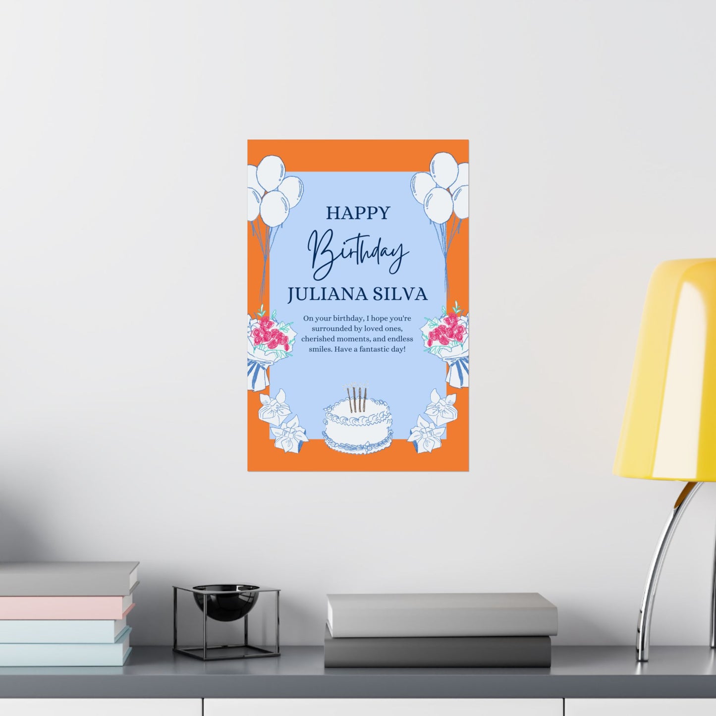 Personalized Birthday Celebration Wall Art - Matte Vertical Posters