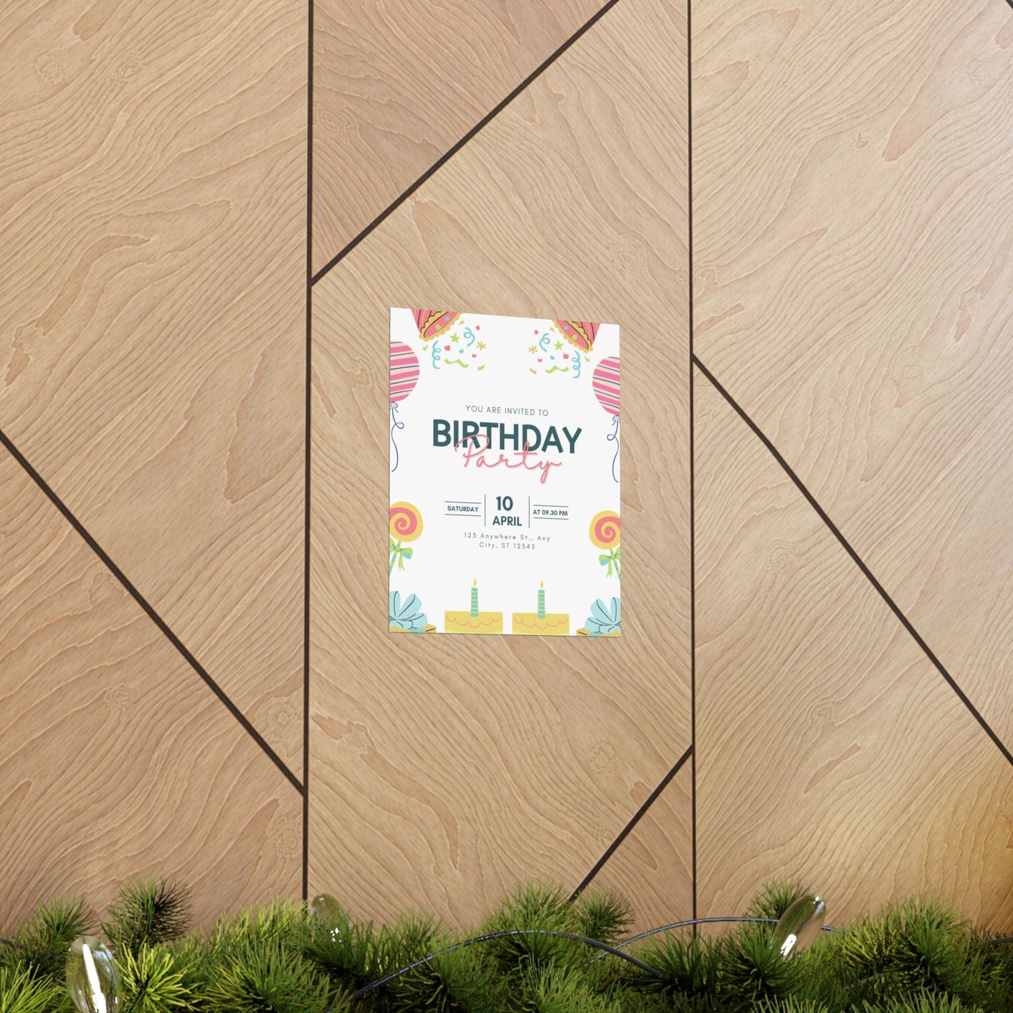 Birthday Party Matte Vertical Poster - Colorful Celebration Decor