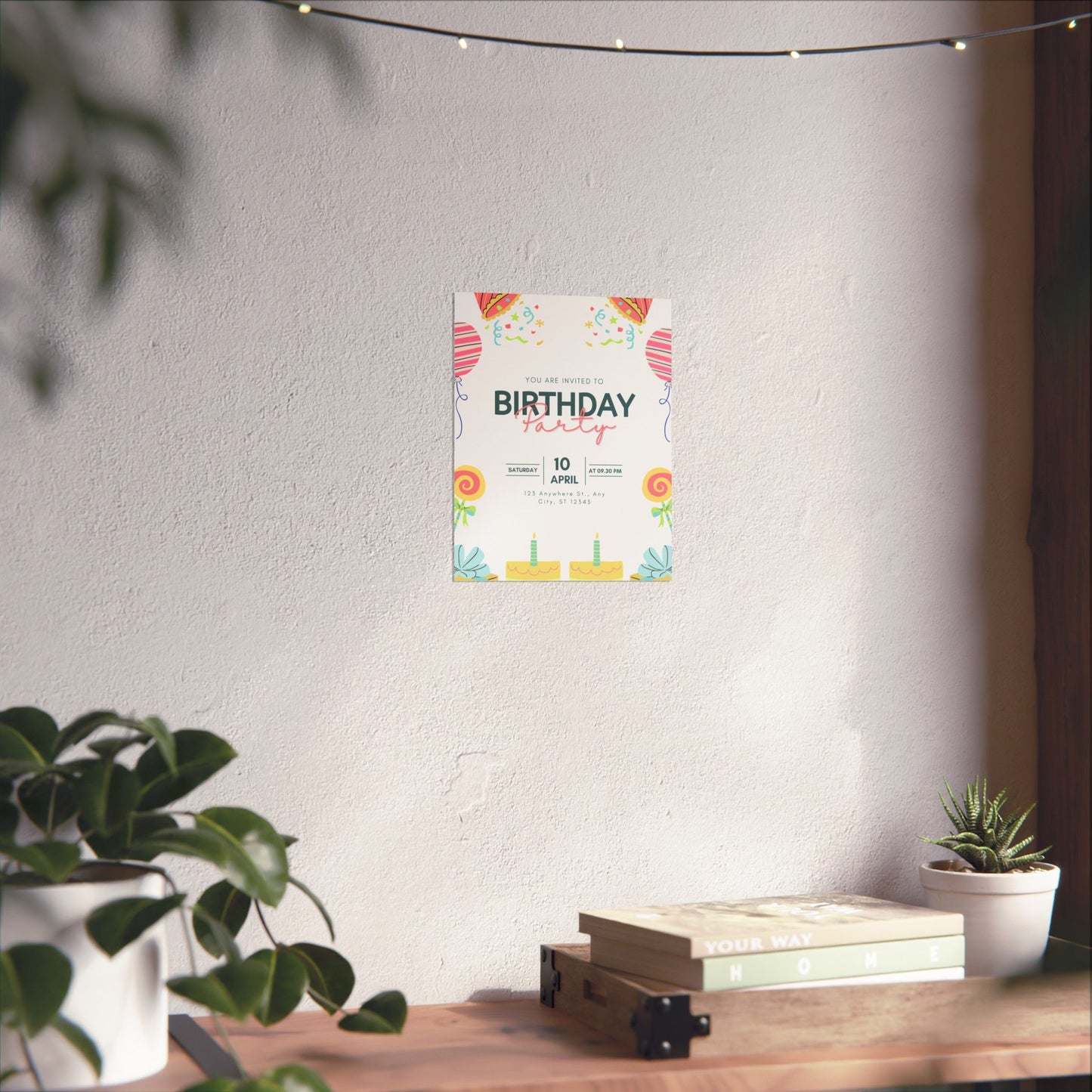 Birthday Party Matte Vertical Poster - Colorful Celebration Decor