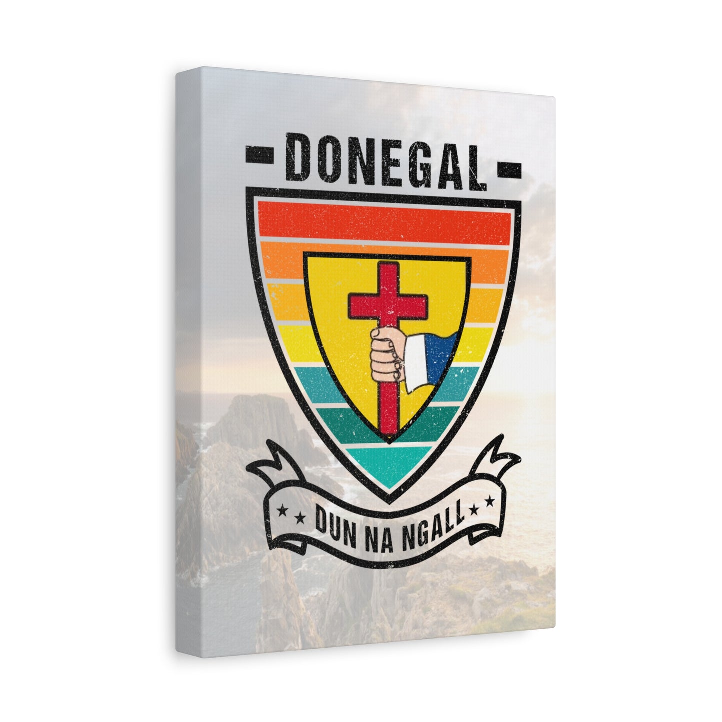 Donegal County Crest Canvas Wall Art – Stretched Matte Print with Vibrant Design.