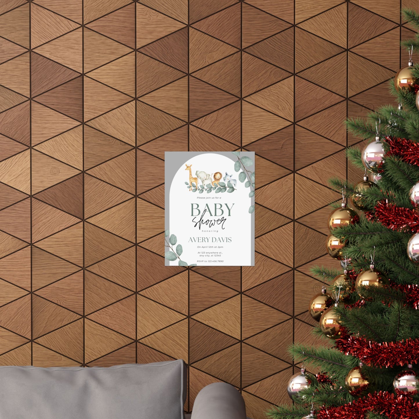 Whimsical Baby Shower Matte Vertical Poster - Personalized Decor
