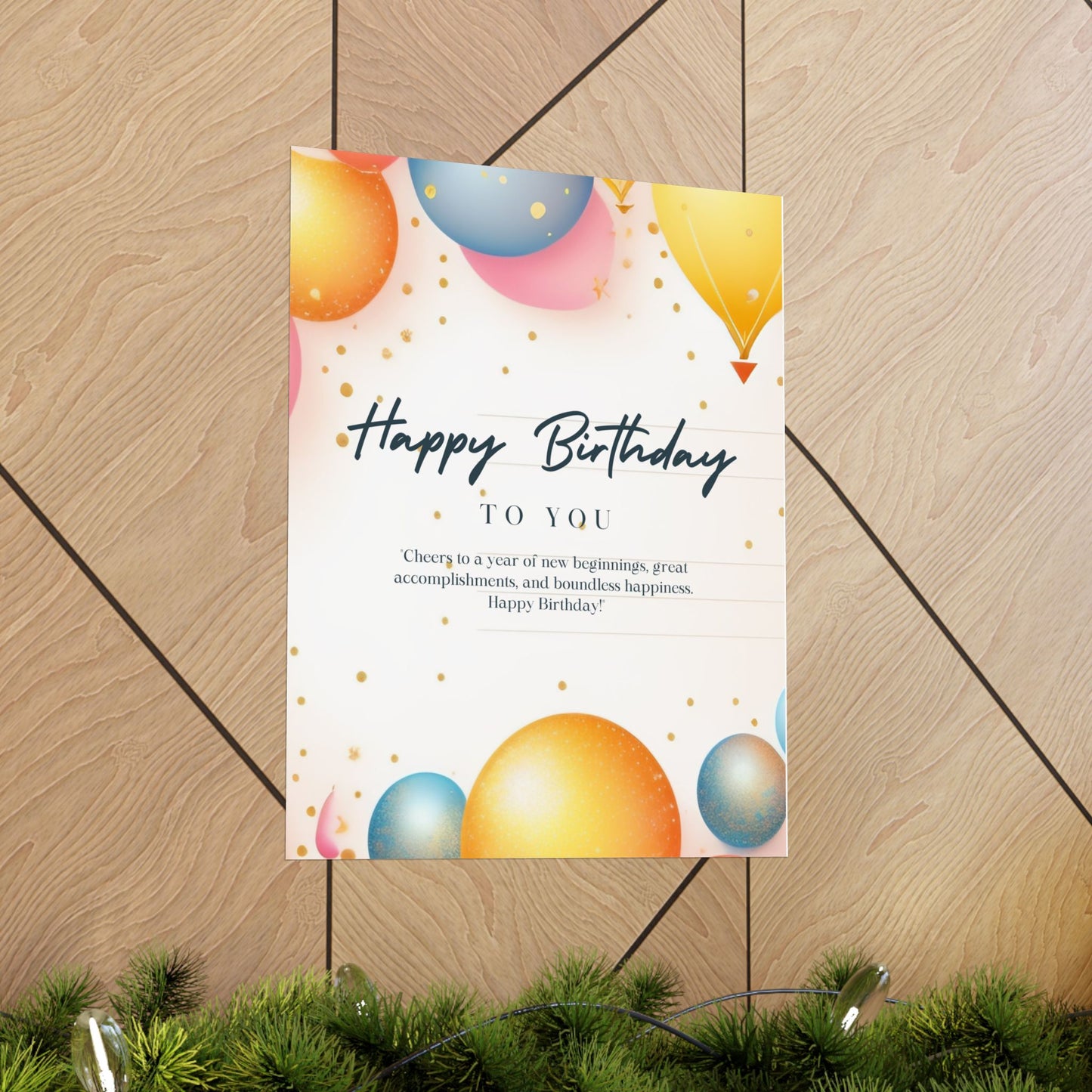 Birthday Celebration Poster - Cheers to a Year of New Beginnings