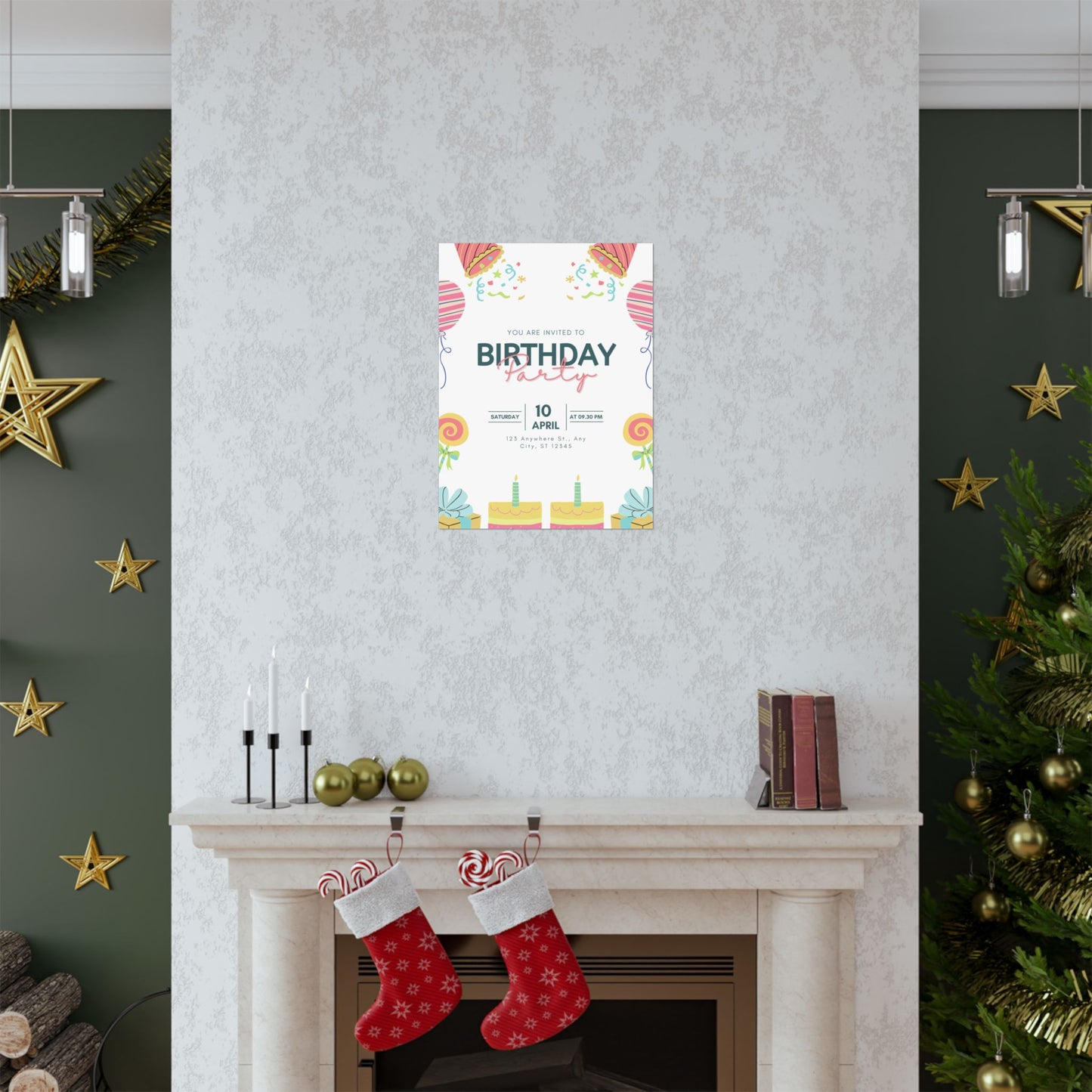 Birthday Party Matte Vertical Poster - Colorful Celebration Decor