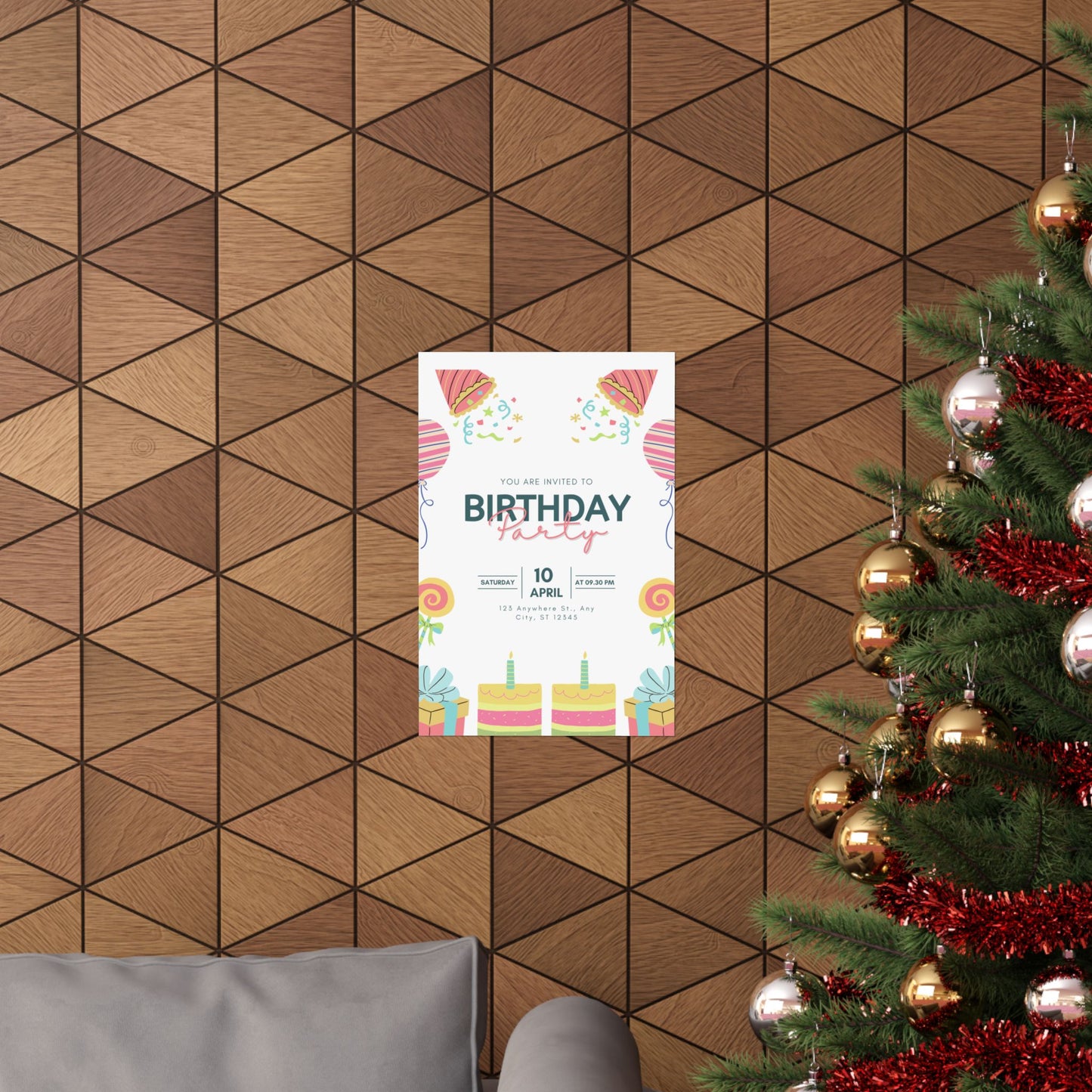 Birthday Party Matte Vertical Poster - Colorful Celebration Decor