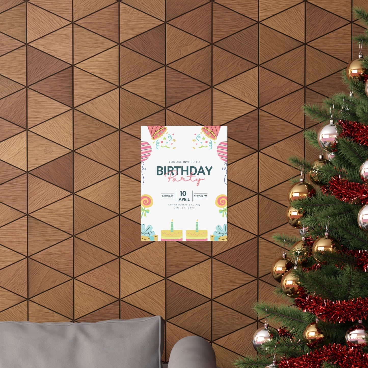 Birthday Party Matte Vertical Poster - Colorful Celebration Decor