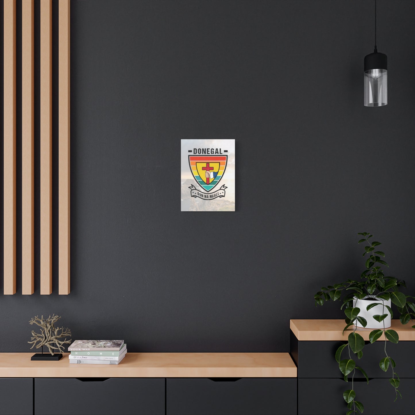 Donegal County Crest Canvas Wall Art – Stretched Matte Print with Vibrant Design.