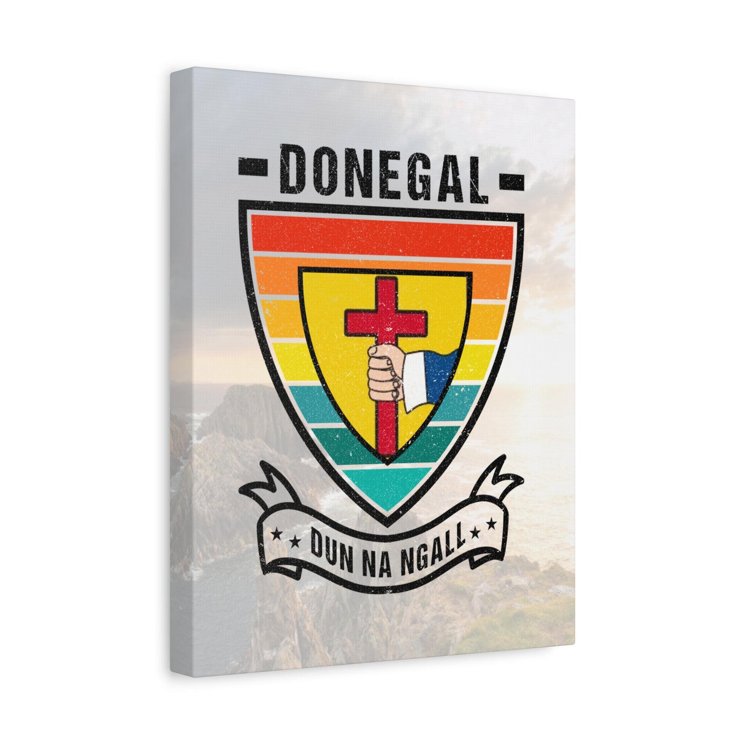 Donegal County Crest Canvas Wall Art – Stretched Matte Print with Vibrant Design.