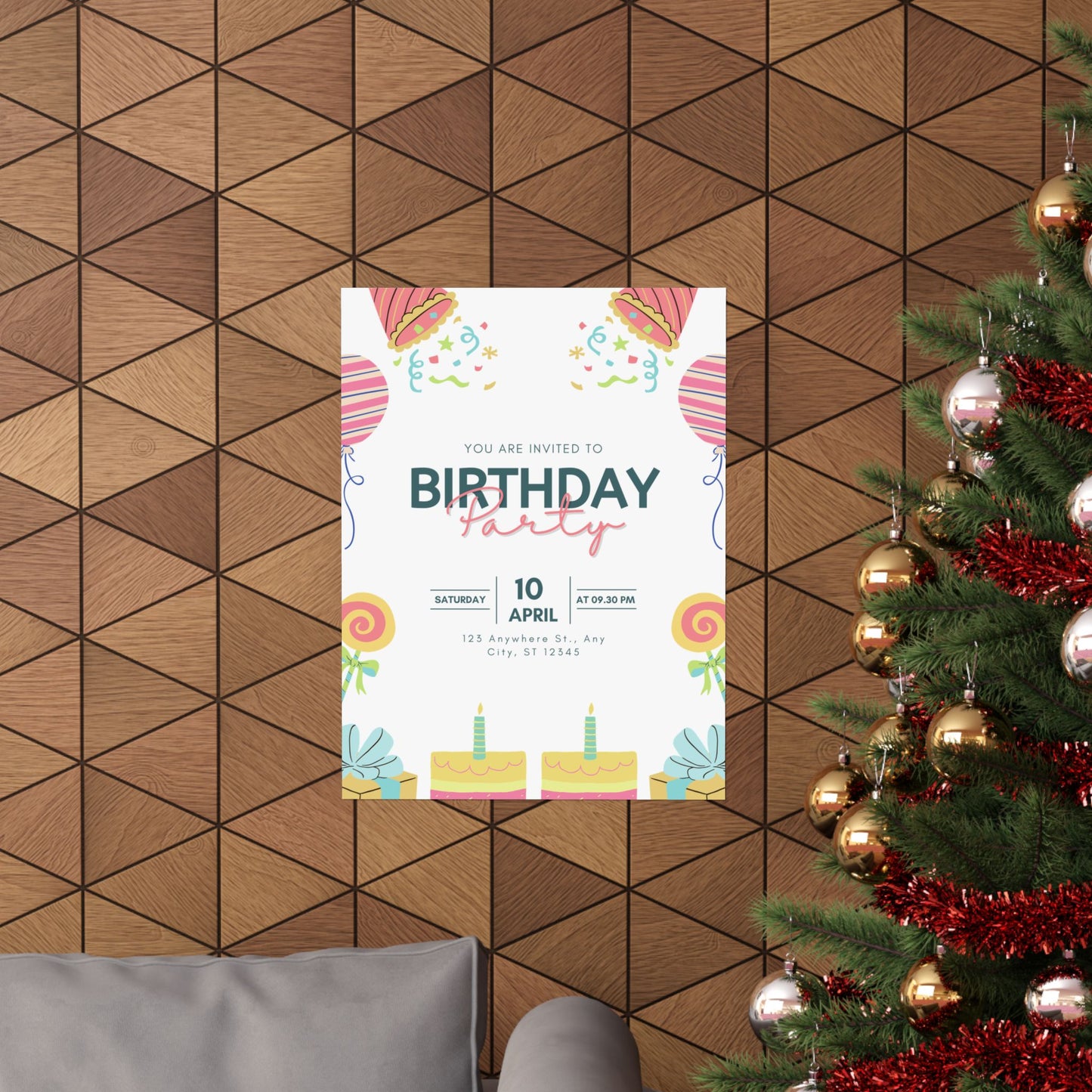Birthday Party Matte Vertical Poster - Colorful Celebration Decor