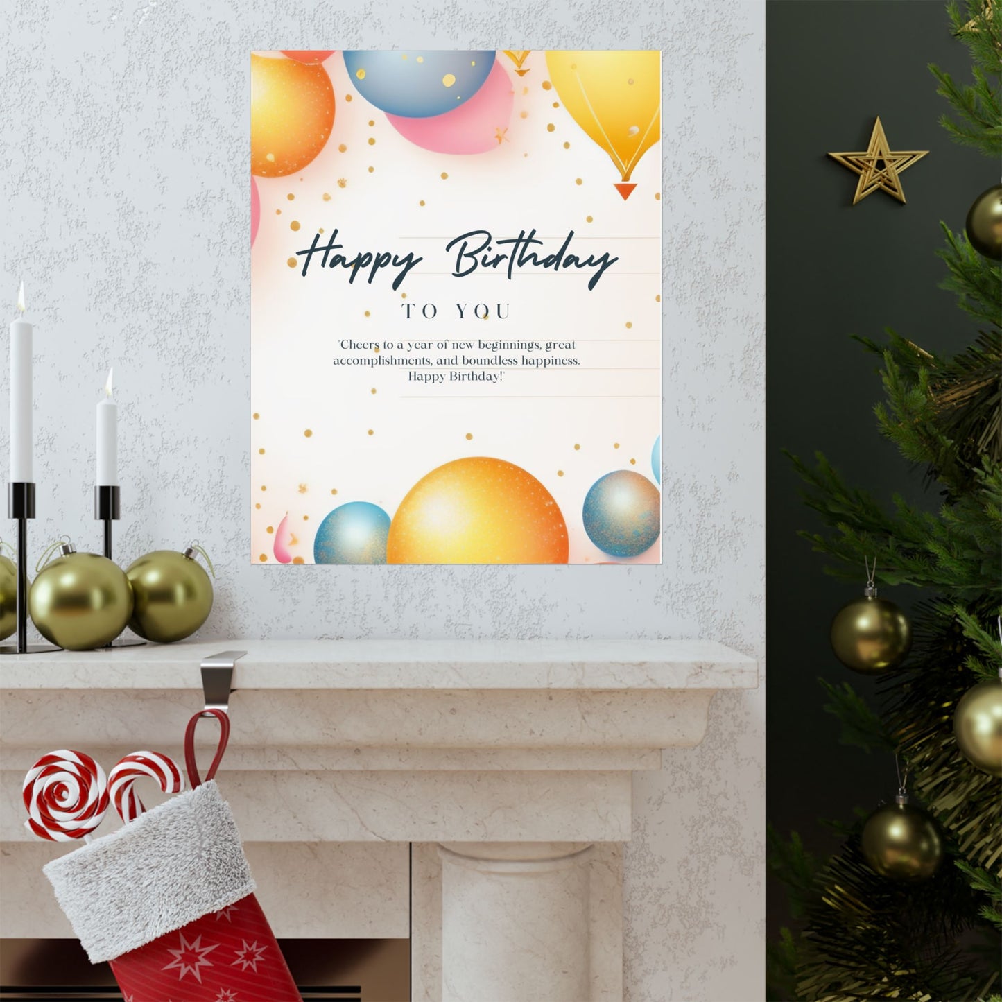 Birthday Celebration Poster - Cheers to a Year of New Beginnings