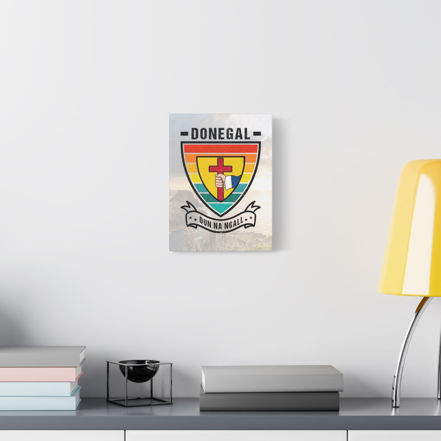 Donegal County Crest Canvas Wall Art – Stretched Matte Print with Vibrant Design.