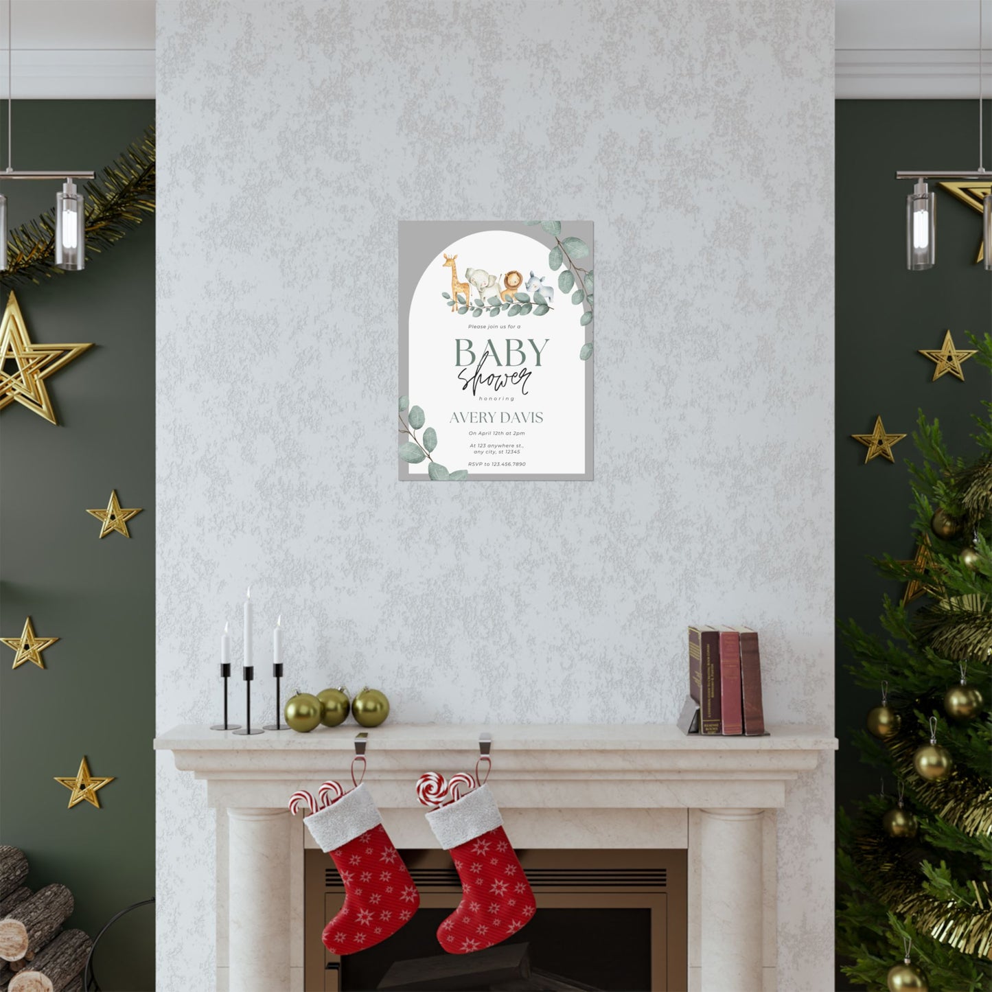 Whimsical Baby Shower Matte Vertical Poster - Personalized Decor