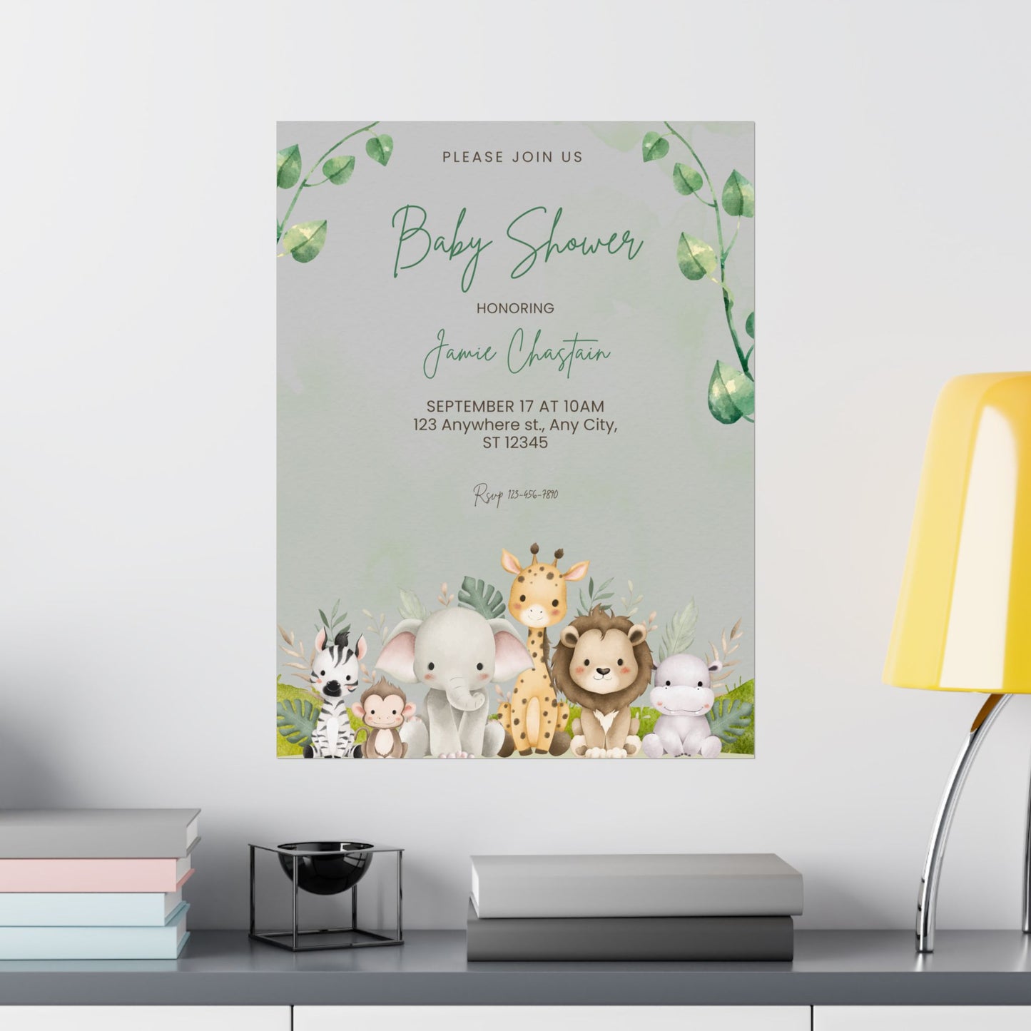 Whimsical Baby Shower Posters with Cute Animal Designs