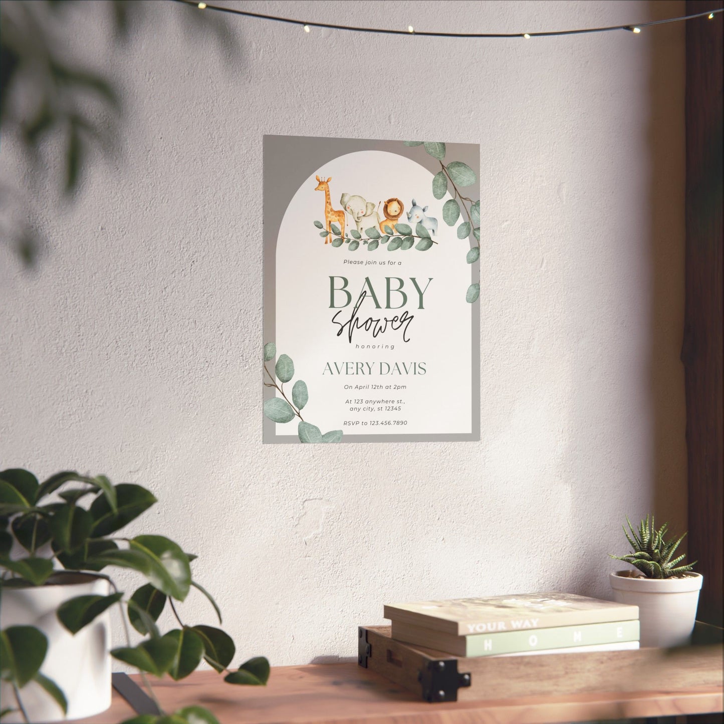 Whimsical Baby Shower Matte Vertical Poster - Personalized Decor
