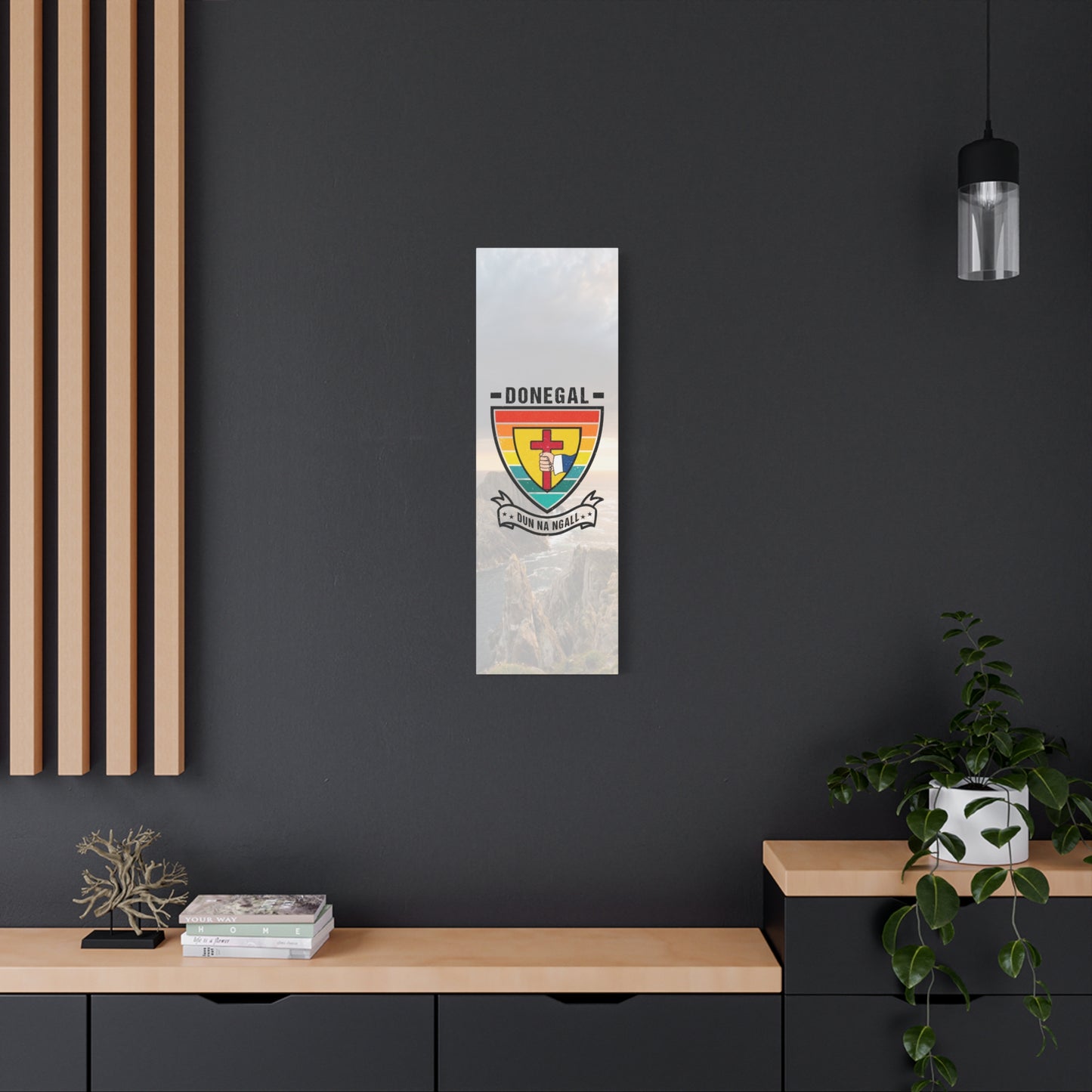Donegal County Crest Canvas Wall Art – Stretched Matte Print with Vibrant Design.