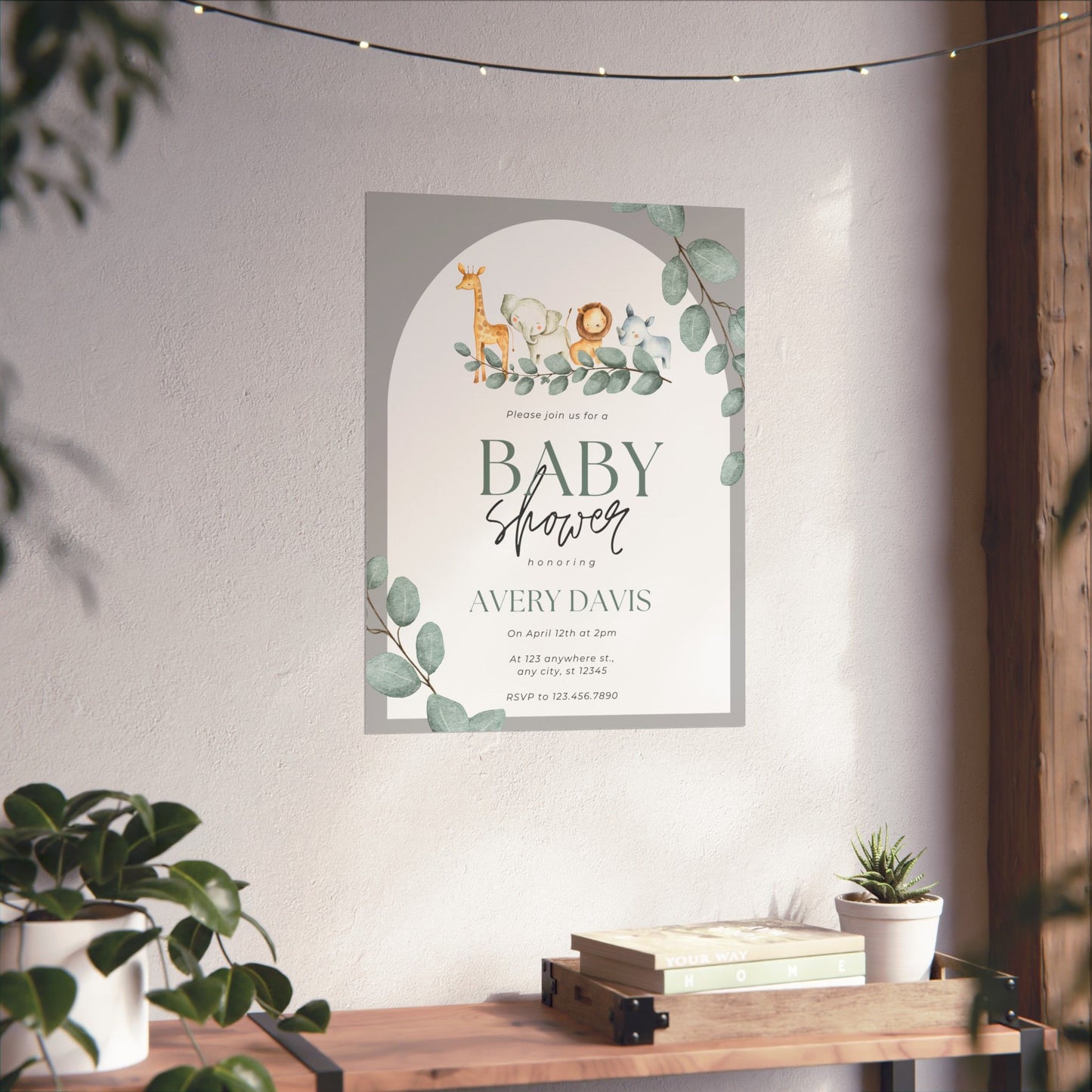 Whimsical Baby Shower Matte Vertical Poster - Personalized Decor