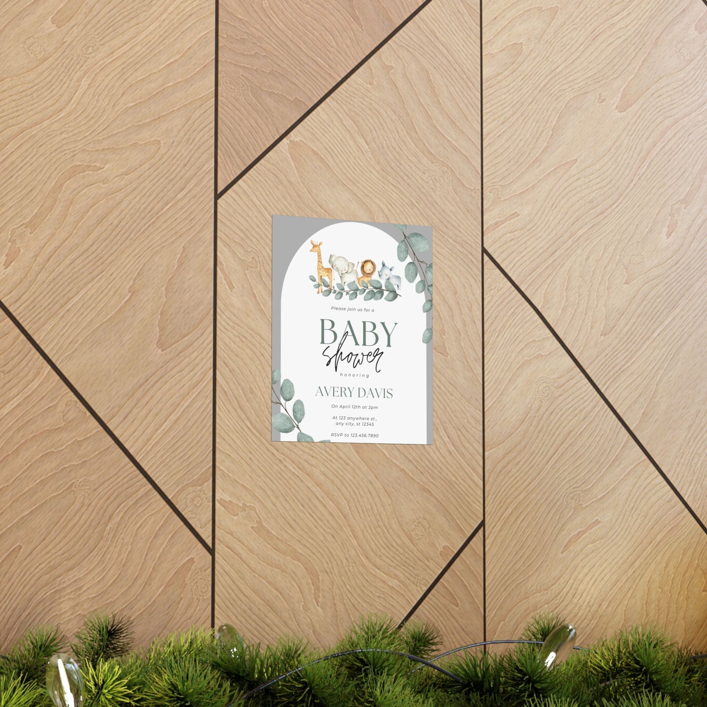 Whimsical Baby Shower Matte Vertical Poster - Personalized Decor