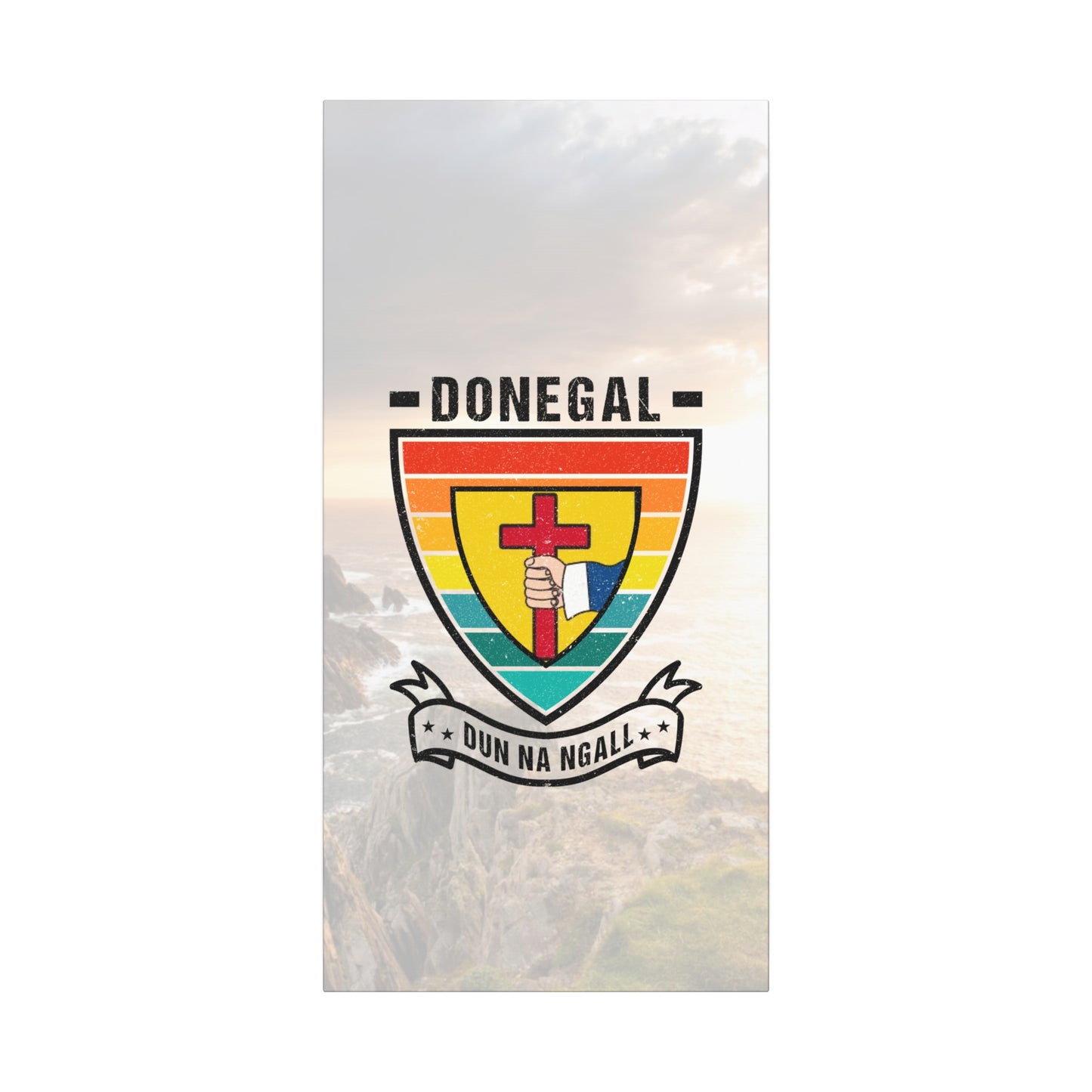 Donegal County Crest Canvas Wall Art – Stretched Matte Print with Vibrant Design.