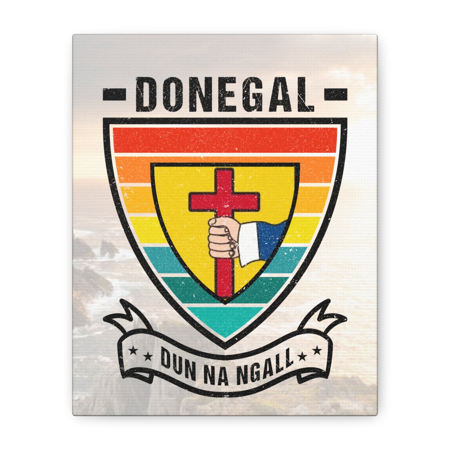 Donegal County Crest Canvas Wall Art – Stretched Matte Print with Vibrant Design.