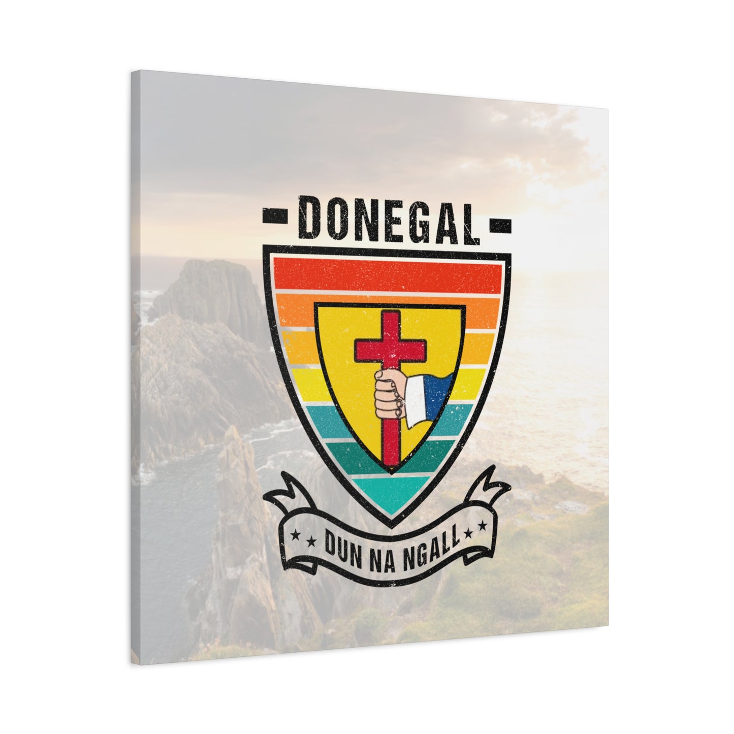 Donegal County Crest Canvas Wall Art – Stretched Matte Print with Vibrant Design.