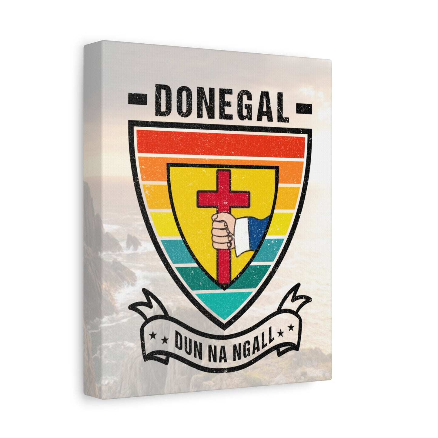 Donegal County Crest Canvas Wall Art – Stretched Matte Print with Vibrant Design.