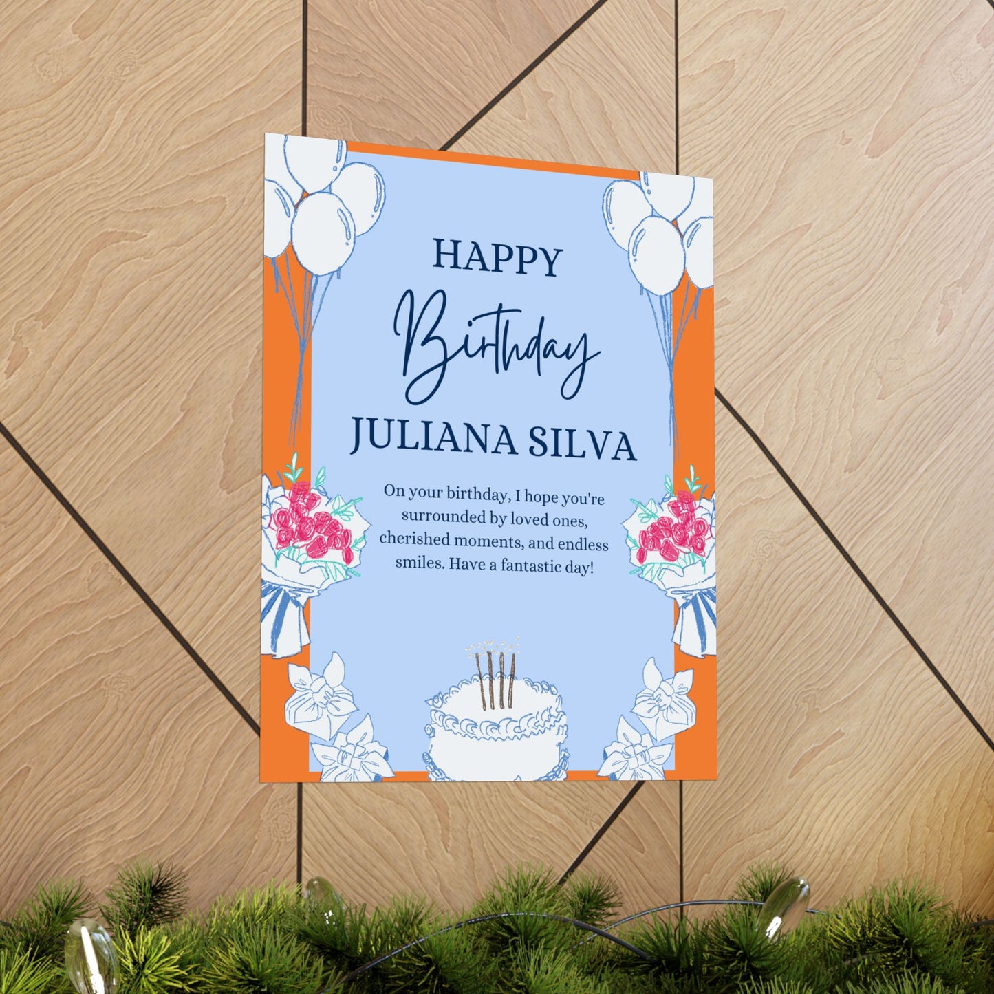 Personalized Birthday Celebration Wall Art - Matte Vertical Posters