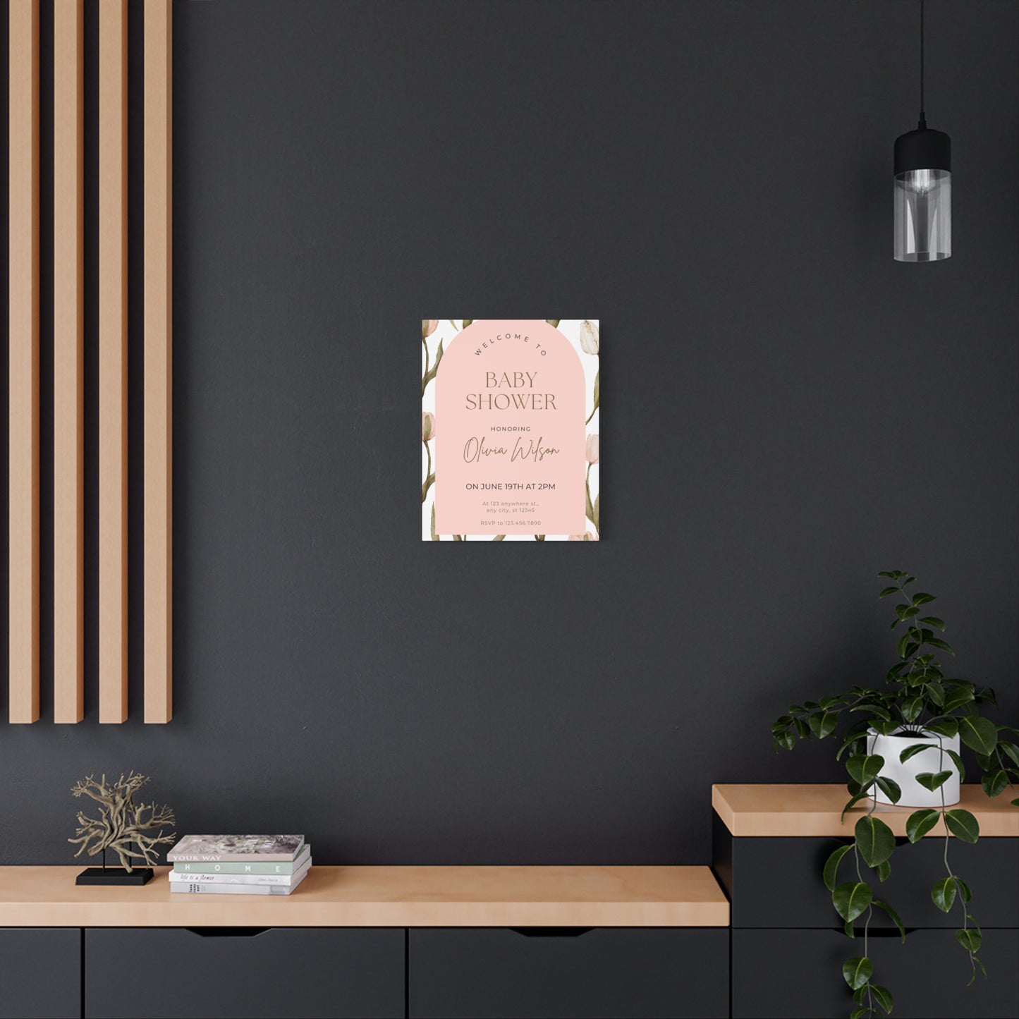 Baby Shower Welcome Canvas - Personalized Floral Wall Art