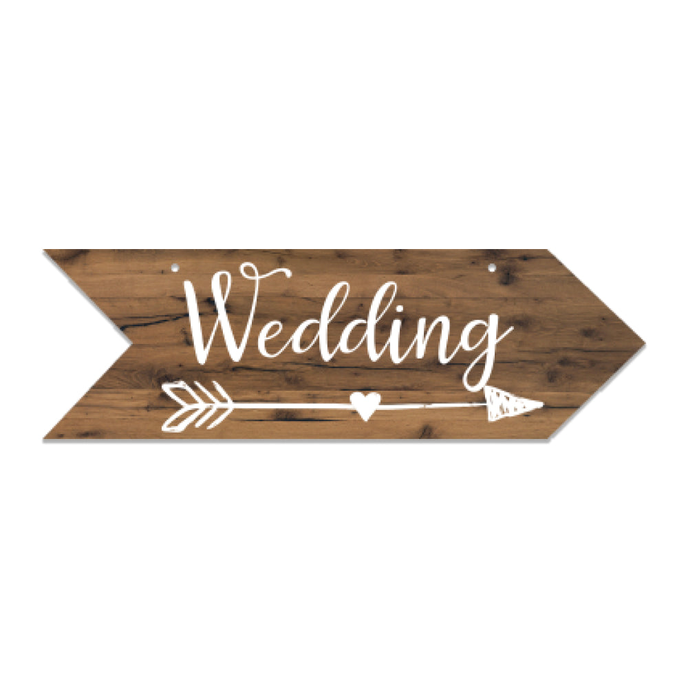 Wedding Arrow Wooden Plate – Welcome Guide Board for Wedding Scene, Sweet Love Hanging Sign