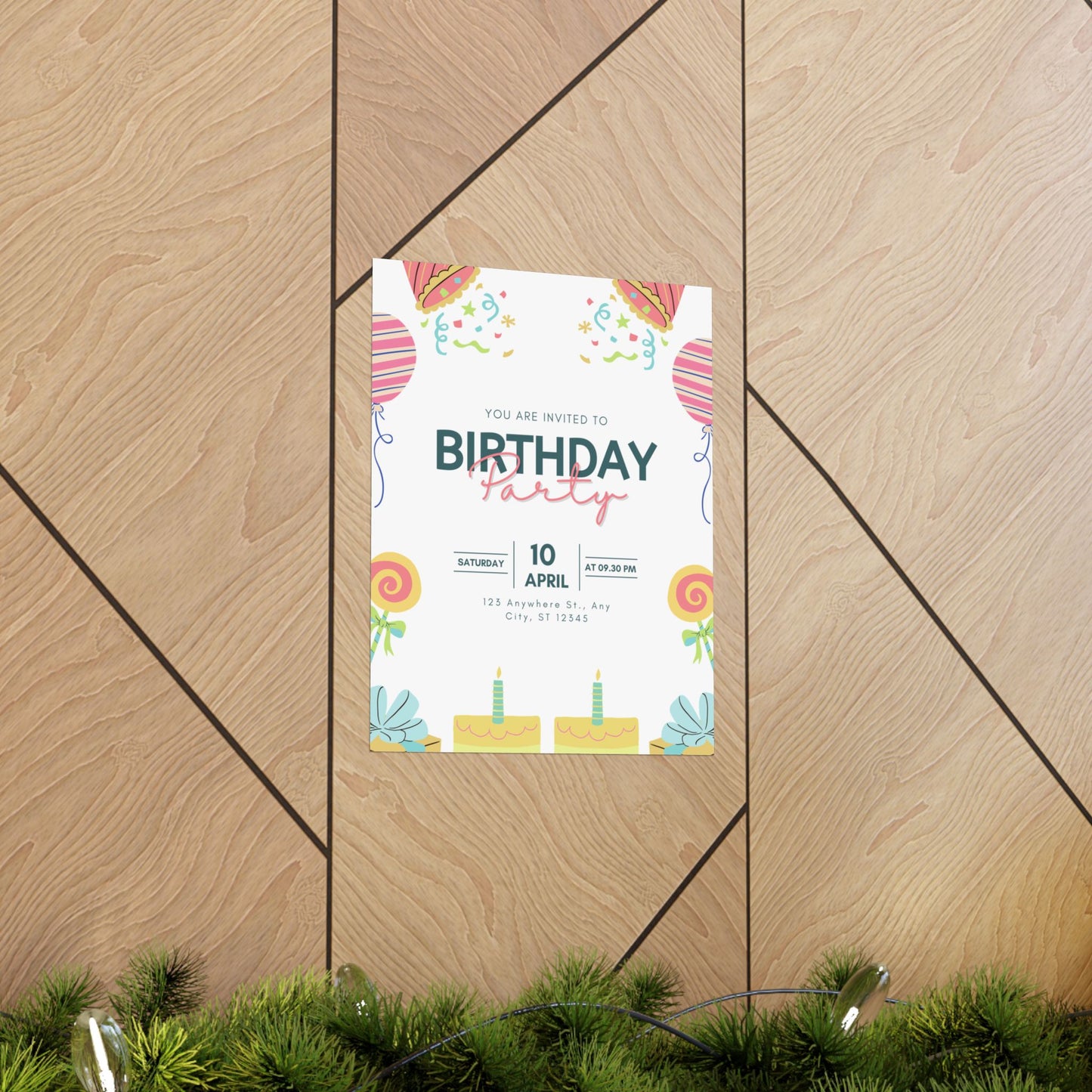 Birthday Party Matte Vertical Poster - Colorful Celebration Decor