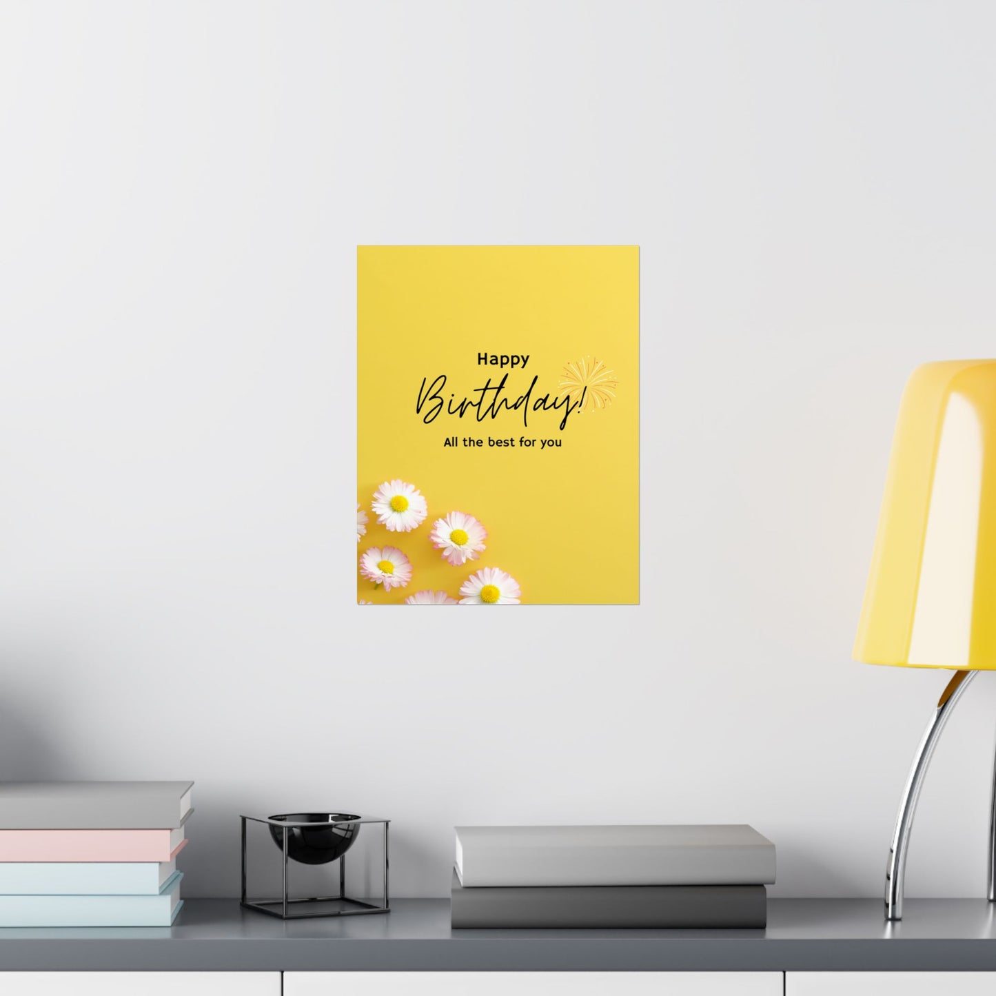 Happy Birthday Matte Poster - Bright Floral Design