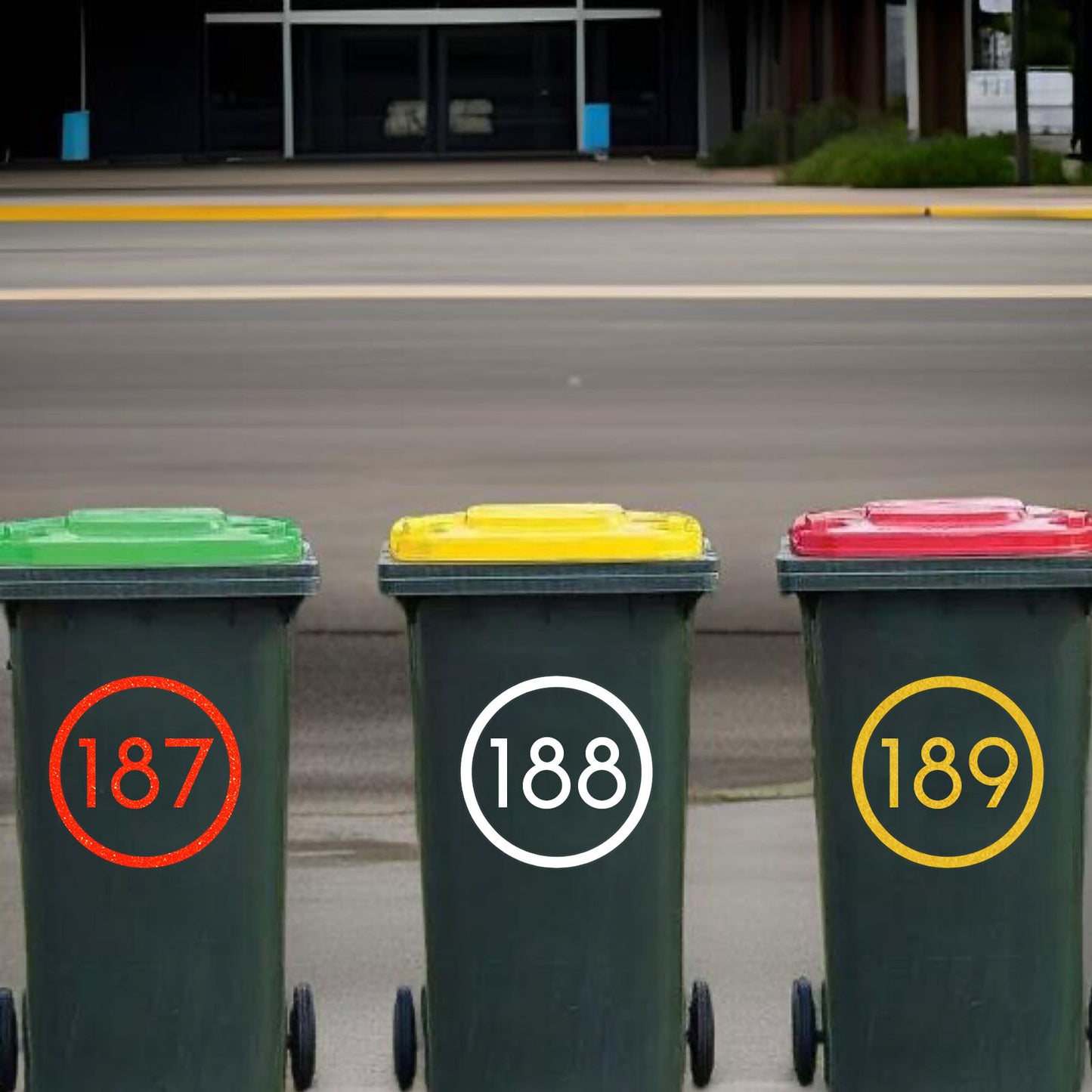 Custom Reflective Wheelie Bin Numbers - Personalized Sticky Labels with House & Street Name, Durable PET Material