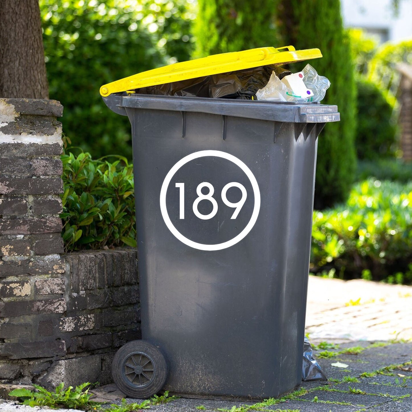 Custom Reflective Wheelie Bin Numbers - Personalized Sticky Labels with House & Street Name, Durable PET Material