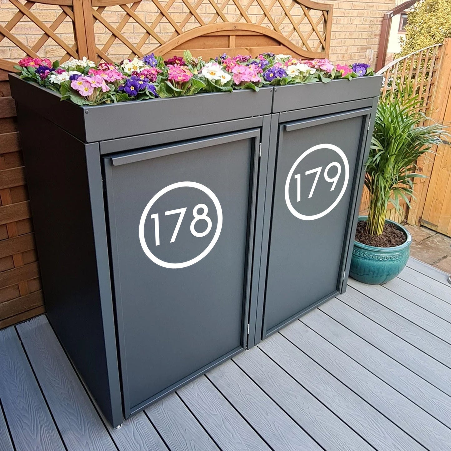 Custom Reflective Wheelie Bin Numbers - Personalized Sticky Labels with House & Street Name, Durable PET Material