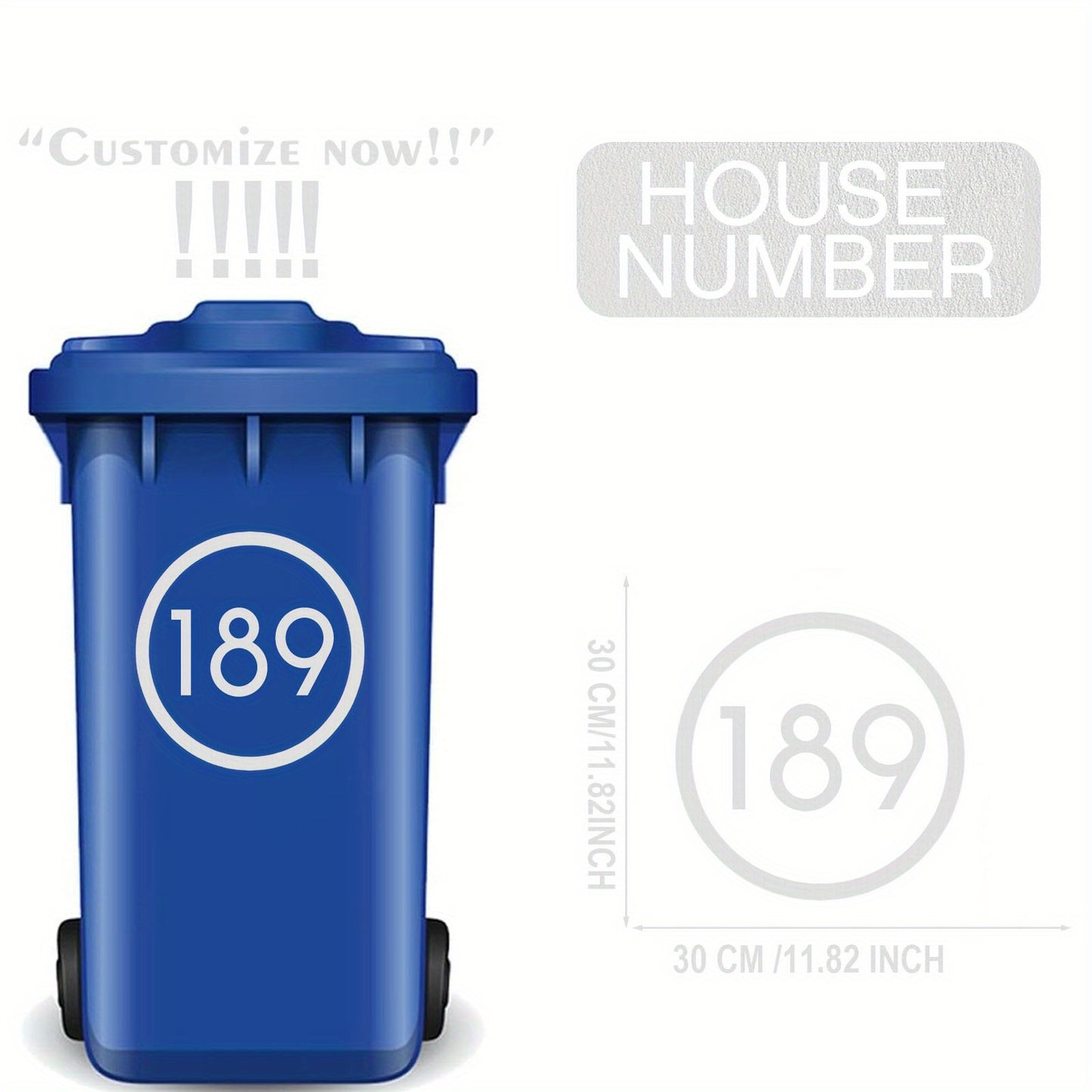 Custom Reflective Wheelie Bin Numbers - Personalized Sticky Labels with House & Street Name, Durable PET Material