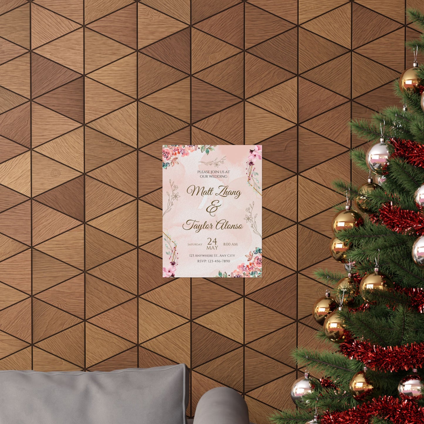 Elegant Wedding Invitation Posters - Personalized Floral Design