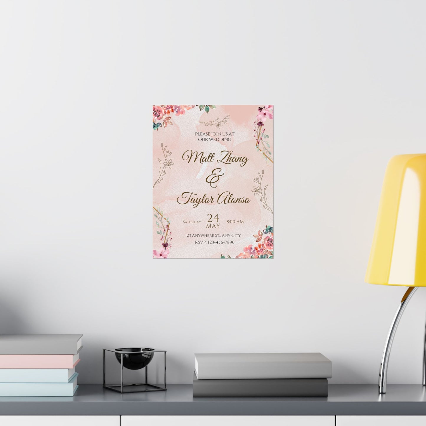 Elegant Wedding Invitation Posters - Personalized Floral Design