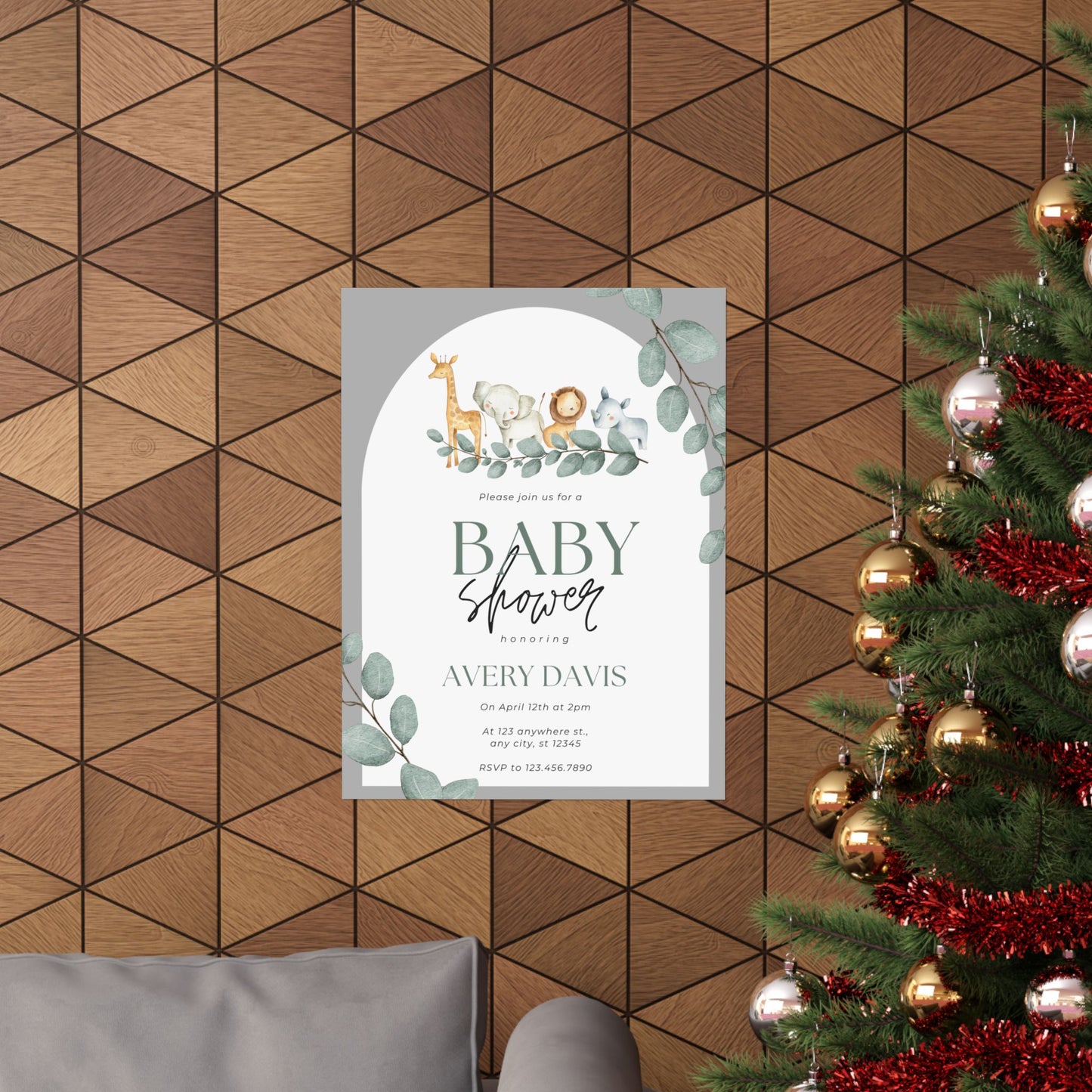 Whimsical Baby Shower Matte Vertical Poster - Personalized Decor