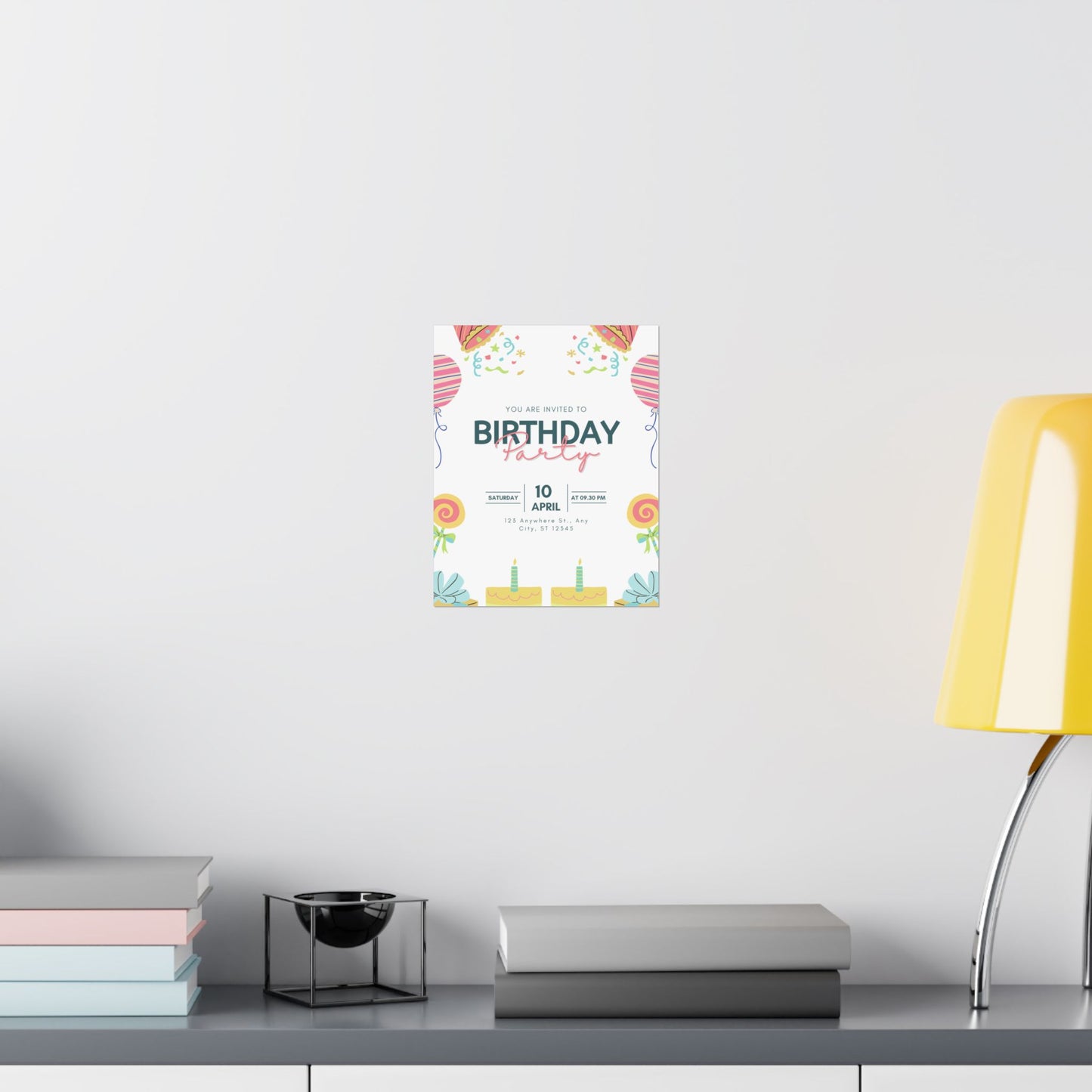 Birthday Party Matte Vertical Poster - Colorful Celebration Decor